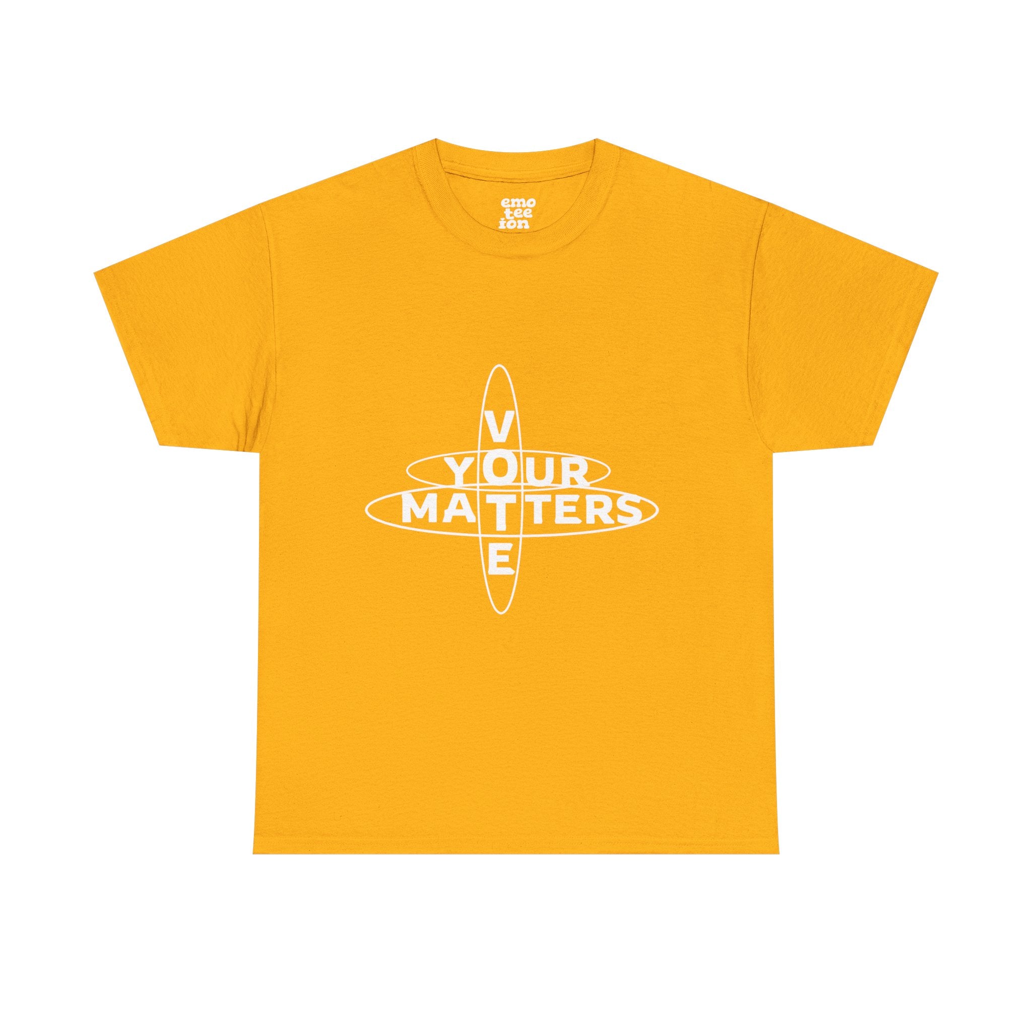 Your VOTE Matters - Dark Word Search Front only Unisex Heavy Cotton Tee
