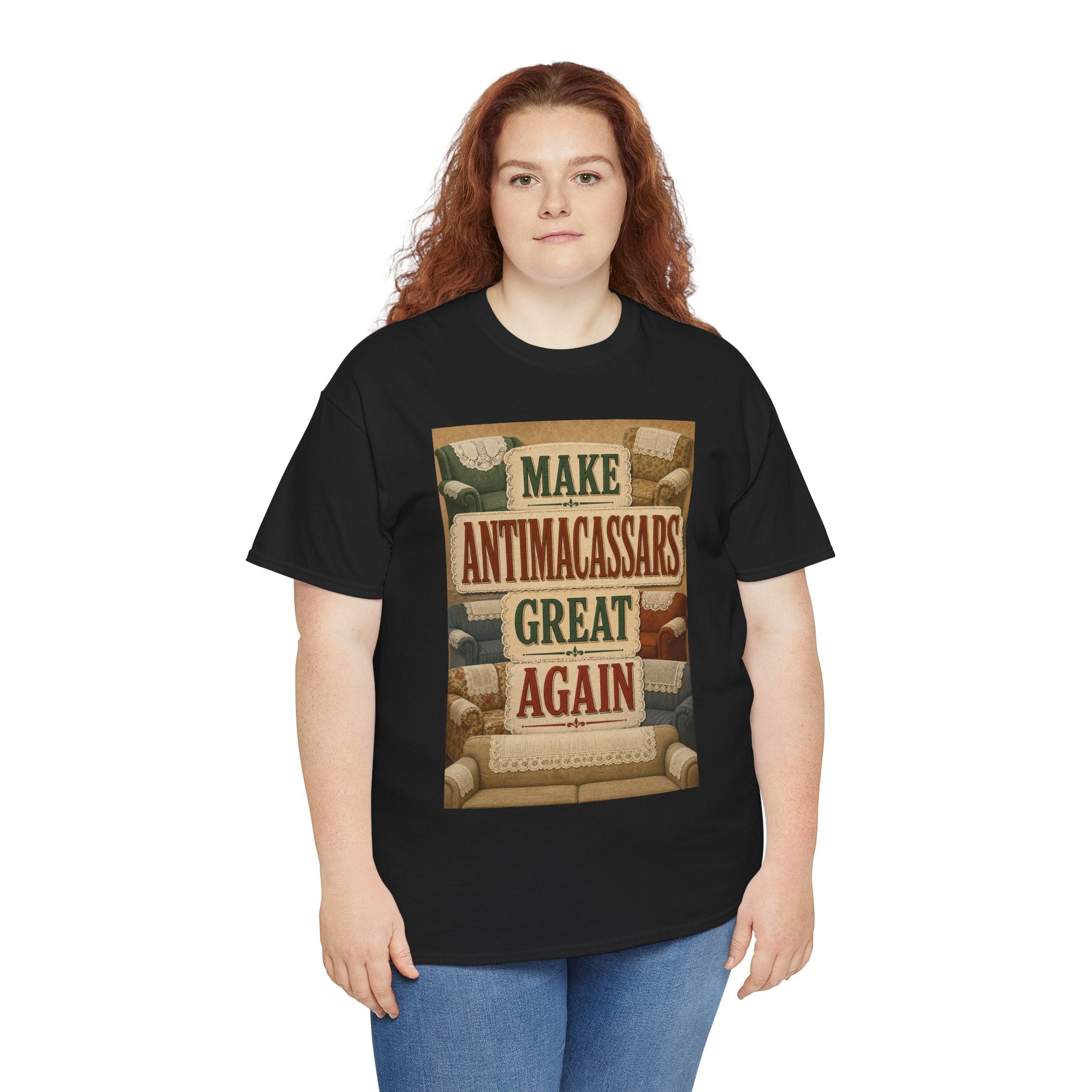 Make Antimacassars Great Again - Dark Unisex Heavy Cotton Tee