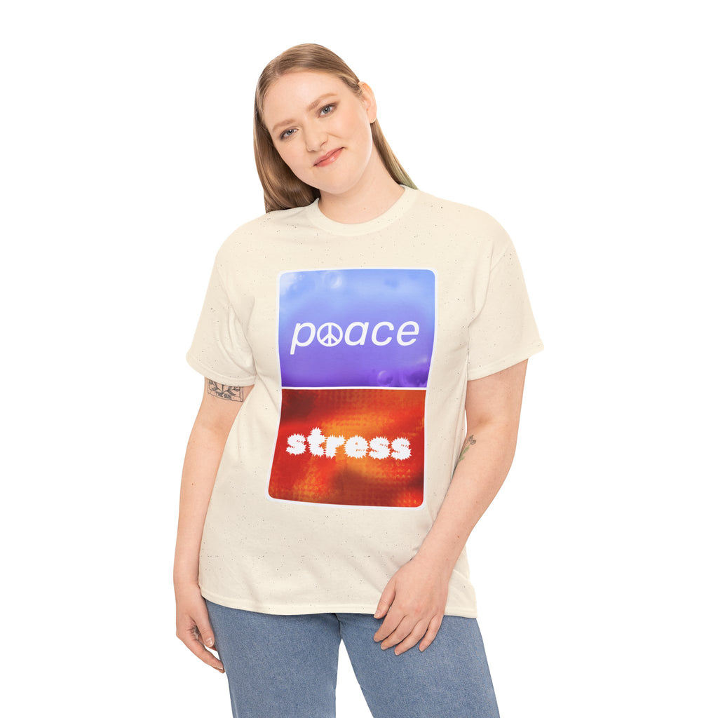 Choose Peace Over Stress - Minimal Light Unisex Heavy Cotton Tee