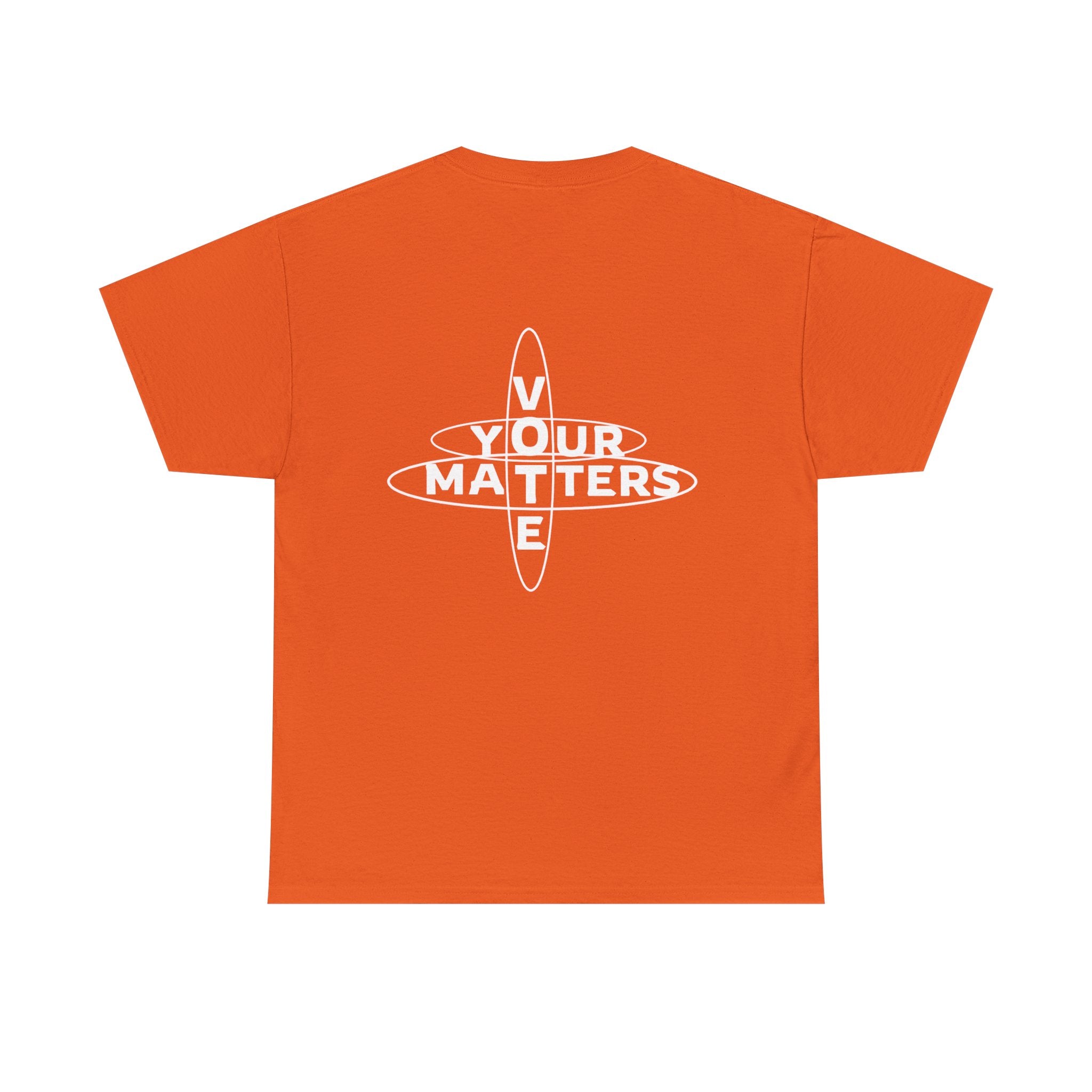 Your VOTE Matters - Dark Word Search Front and Back Unisex Heavy Cotton Tee