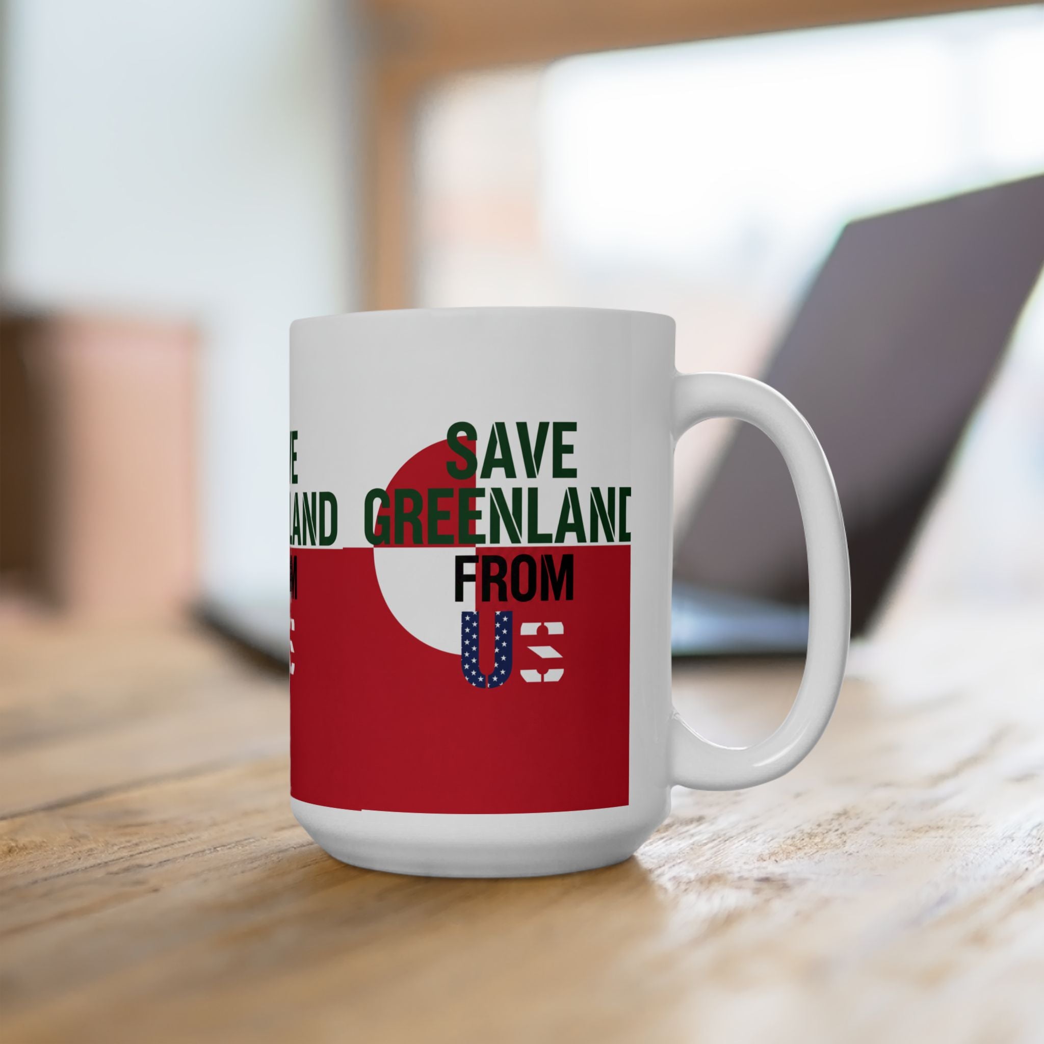 Save Greenland From US - Ceramic Mug, (15oz)