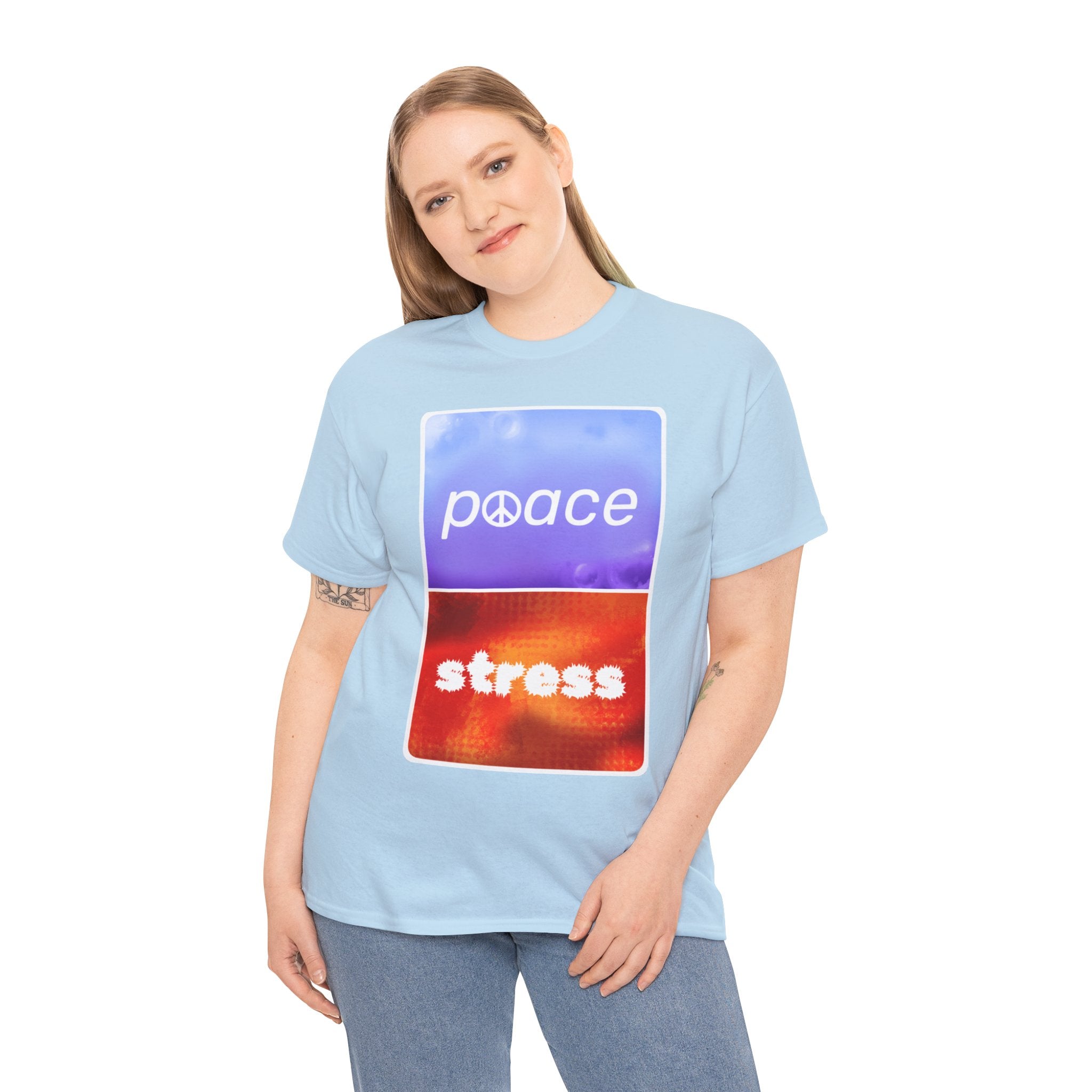 Choose Peace Over Stress - Minimal Light Unisex Heavy Cotton Tee
