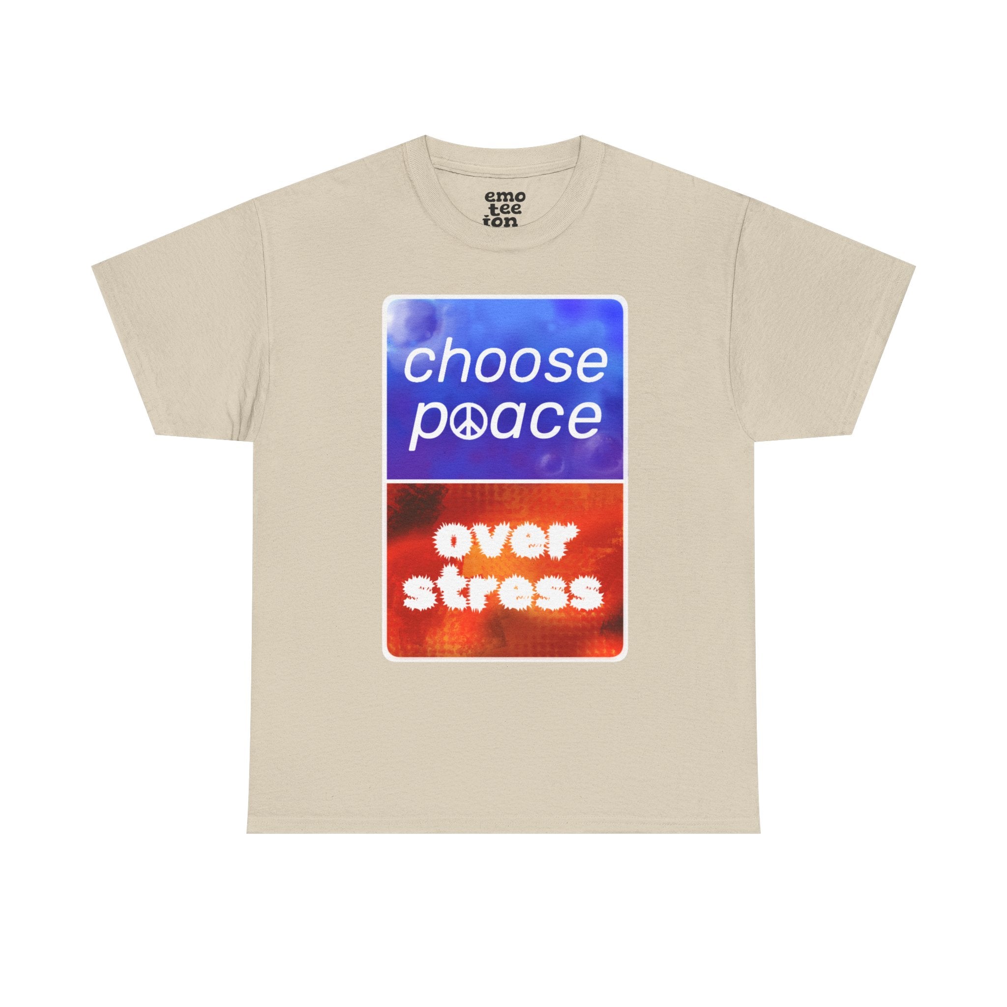 Choose Peace Over Stress - Full text Light Unisex Heavy Cotton Tee