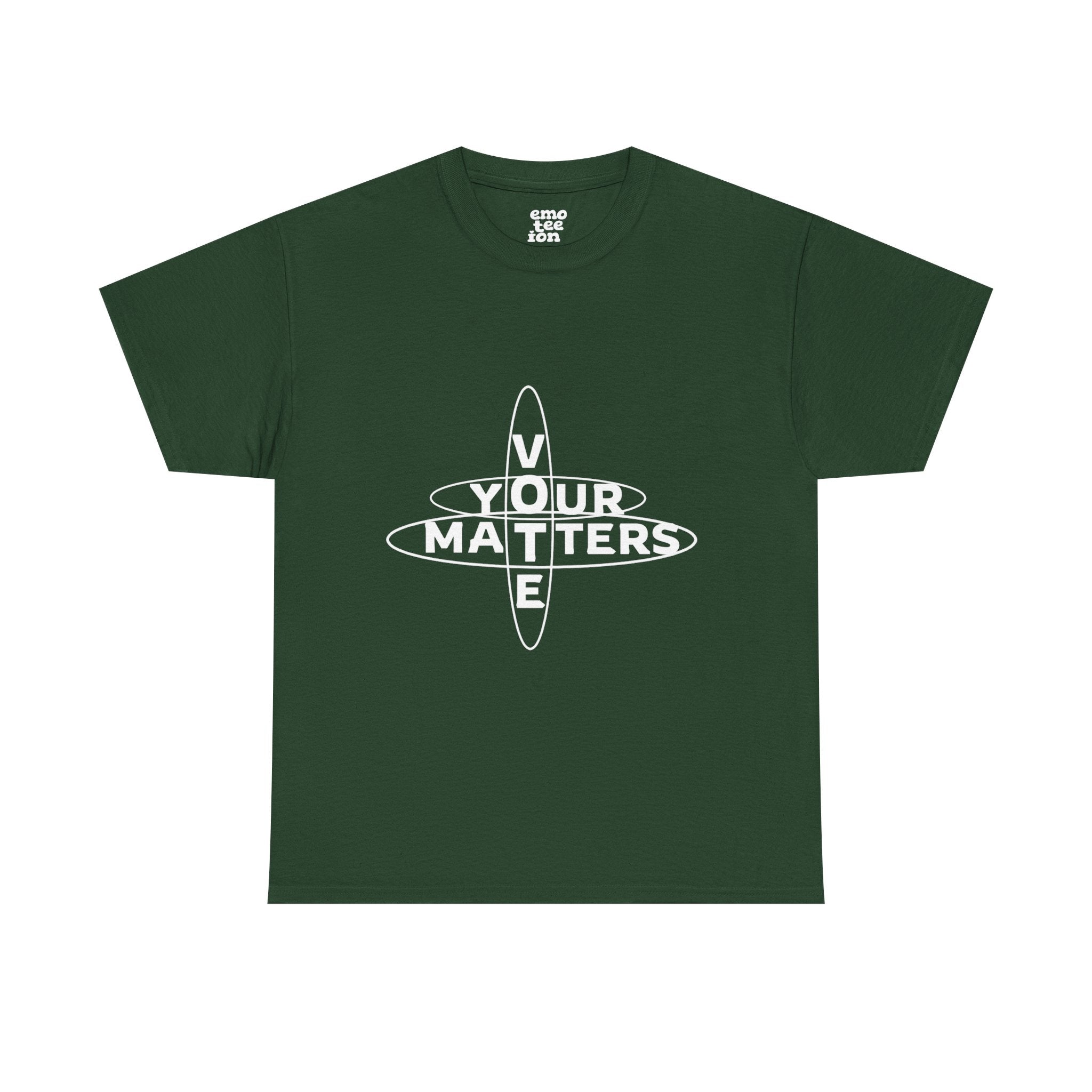 Your VOTE Matters - Dark Word Search Front only Unisex Heavy Cotton Tee