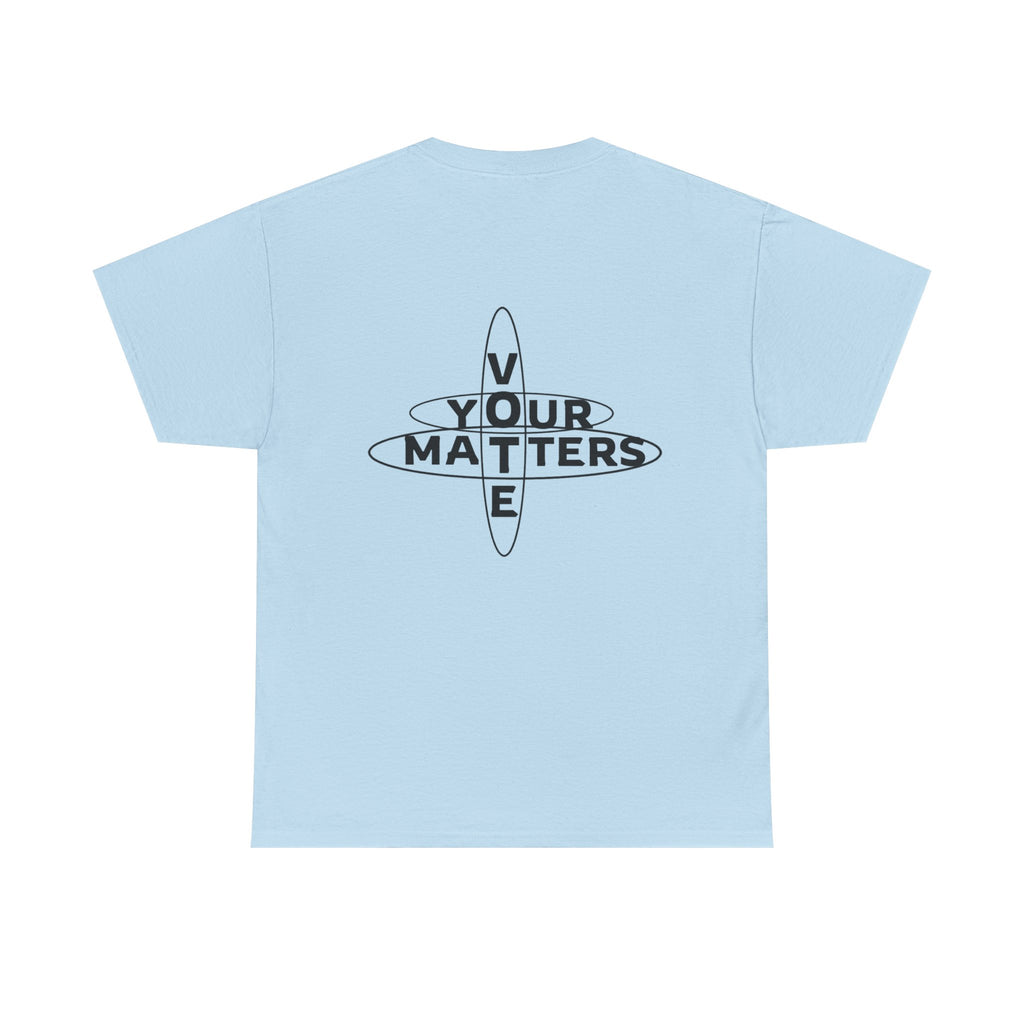 Your VOTE Matters - Word Search Light Front and Back Unisex Heavy Cotton Tee