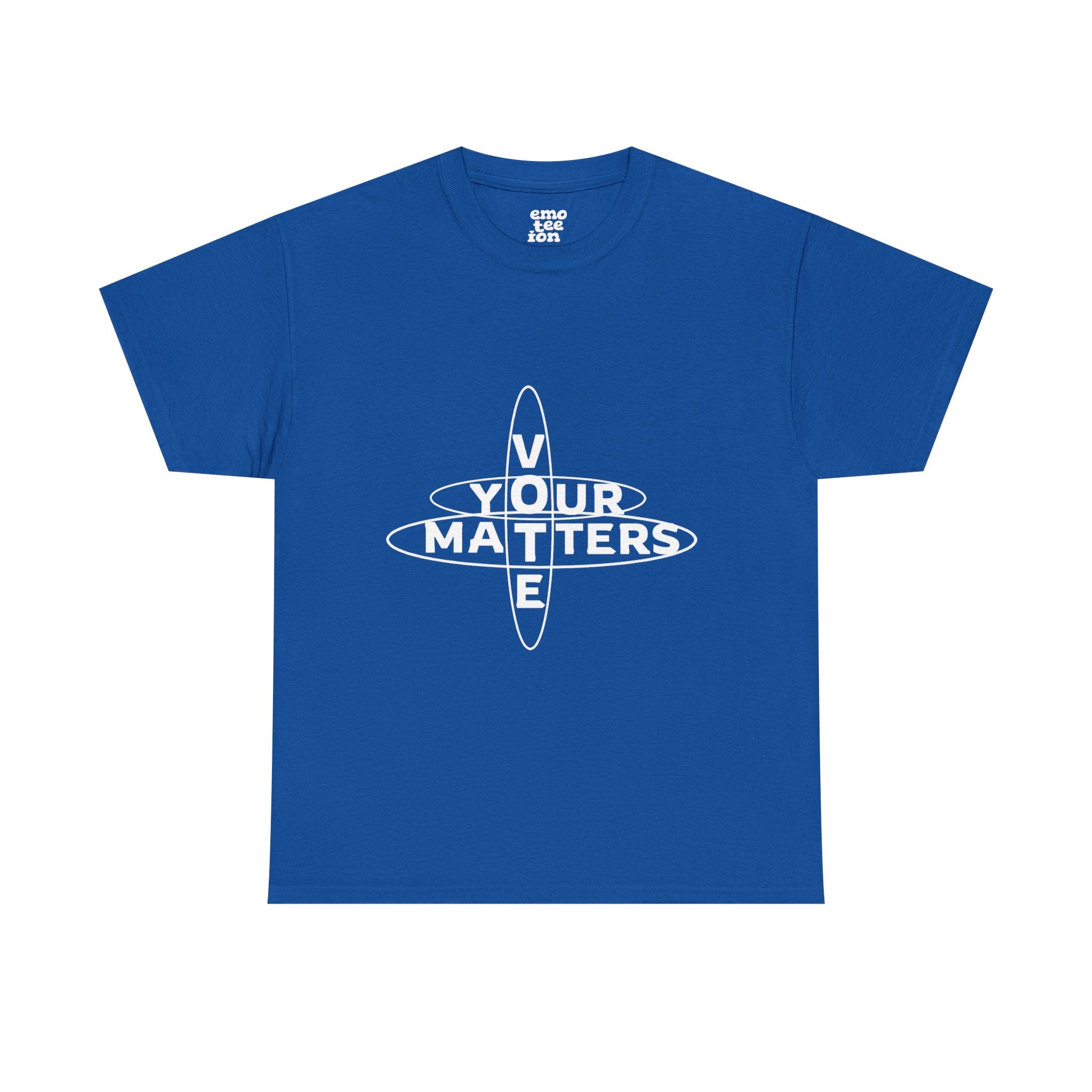 Your VOTE Matters - Dark Word Search Front only Unisex Heavy Cotton Tee