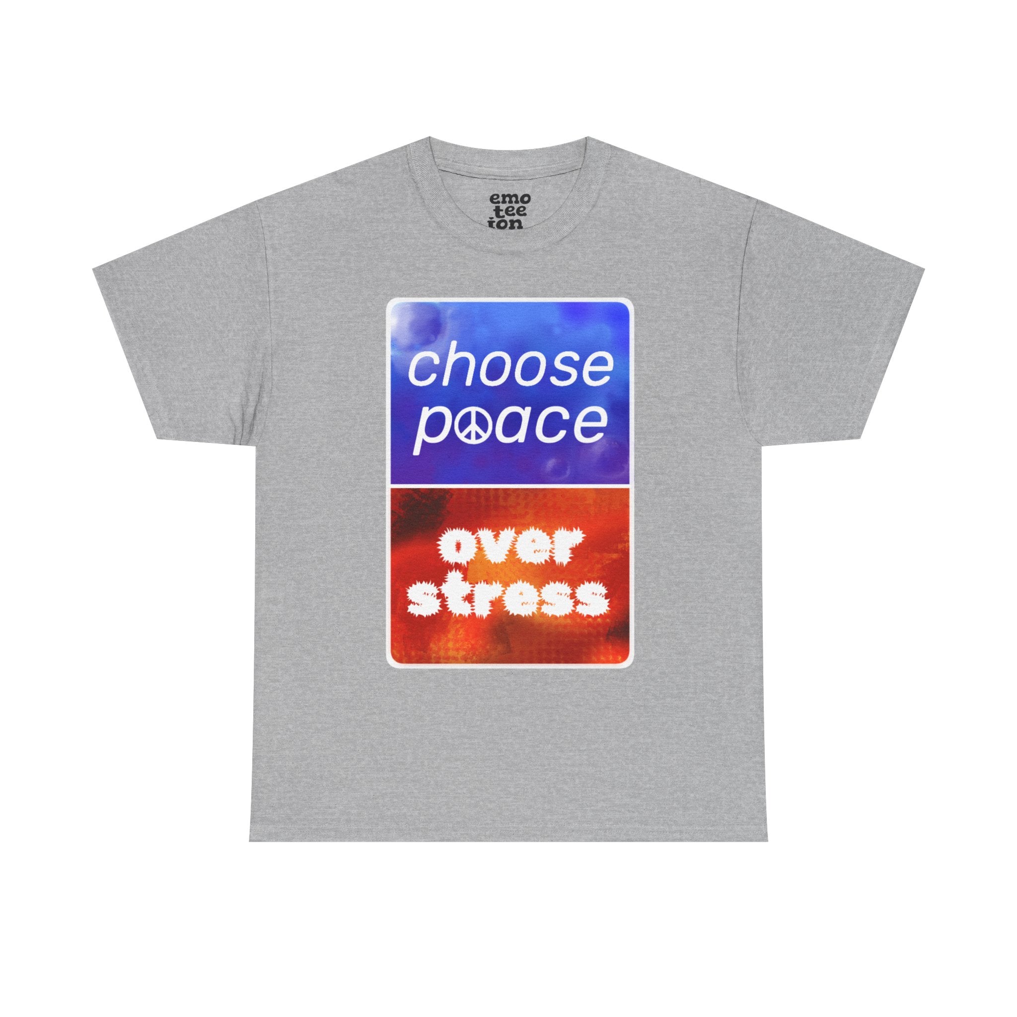 Choose Peace Over Stress - Full text Light Unisex Heavy Cotton Tee