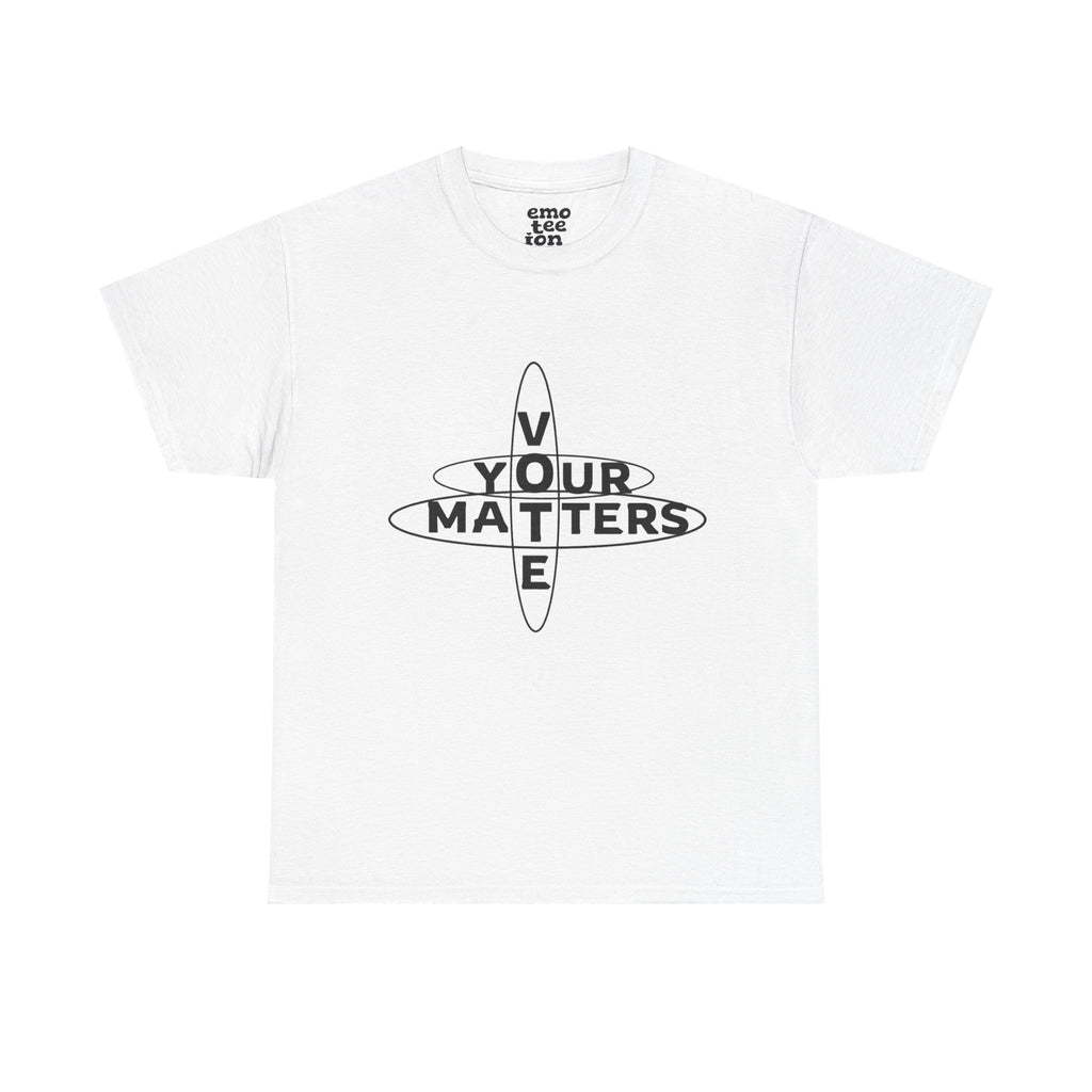 Your VOTE Matters - Word Search Light Front and Back Unisex Heavy Cotton Tee