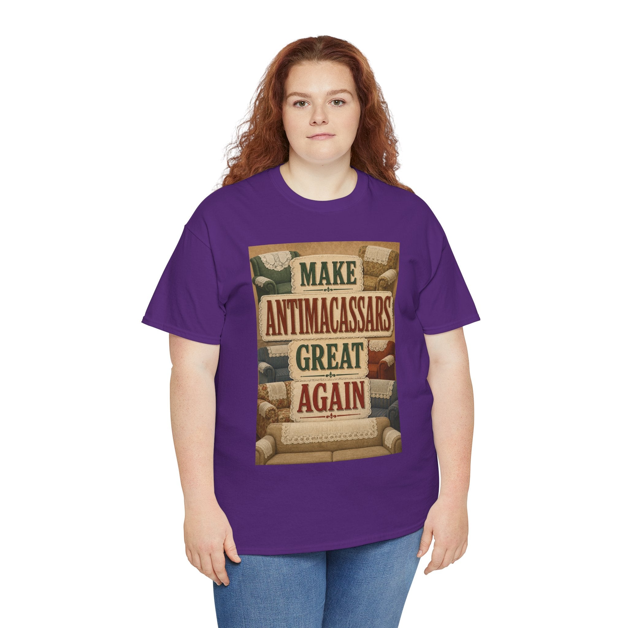 Make Antimacassars Great Again - Dark Unisex Heavy Cotton Tee