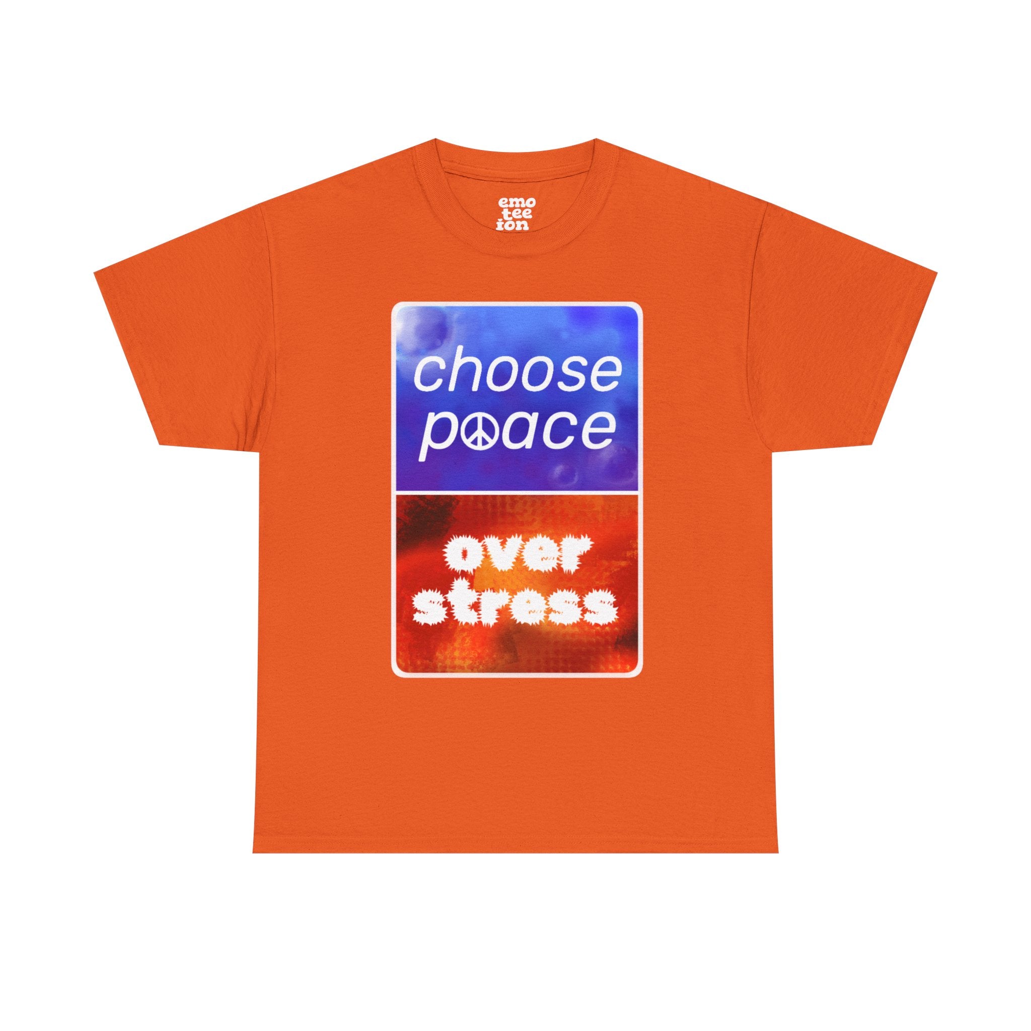 Choose Peace Over Stress - Full Text Dark Unisex Heavy Cotton Tee