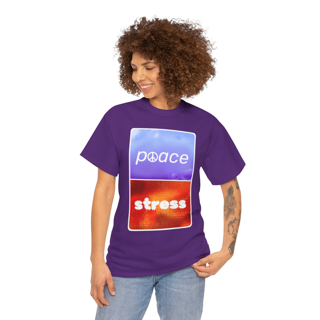 Choose Peace Over Stress - Minimal Dark Unisex Heavy Cotton Tee