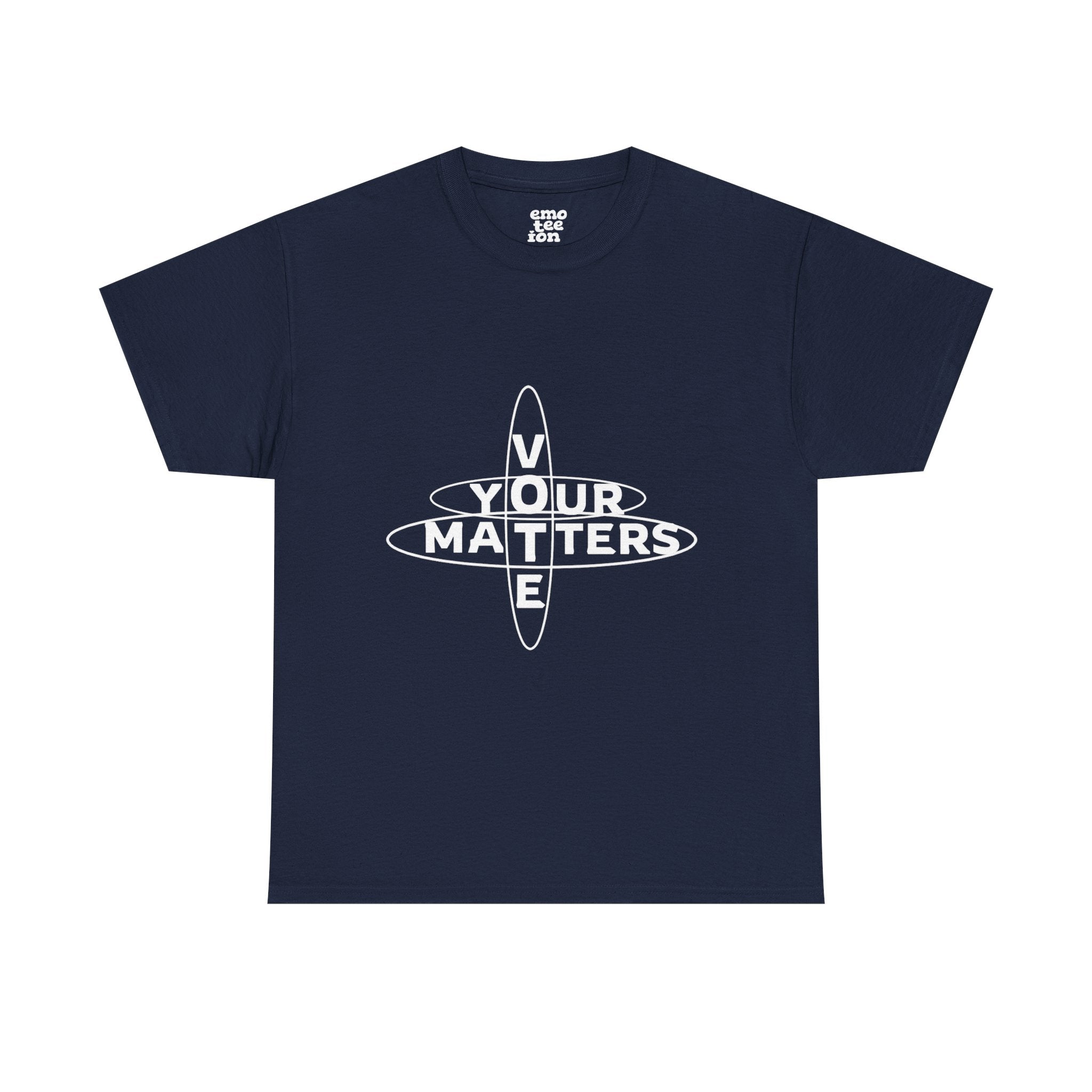 Your VOTE Matters - Dark Word Search Front only Unisex Heavy Cotton Tee