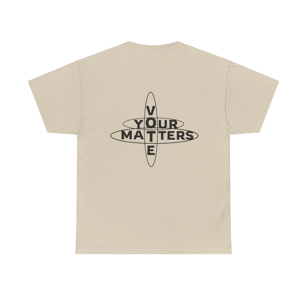 Your VOTE Matters - Word Search Light Front and Back Unisex Heavy Cotton Tee