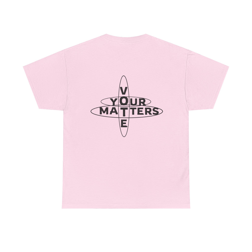 Your VOTE Matters - Word Search Light Front and Back Unisex Heavy Cotton Tee