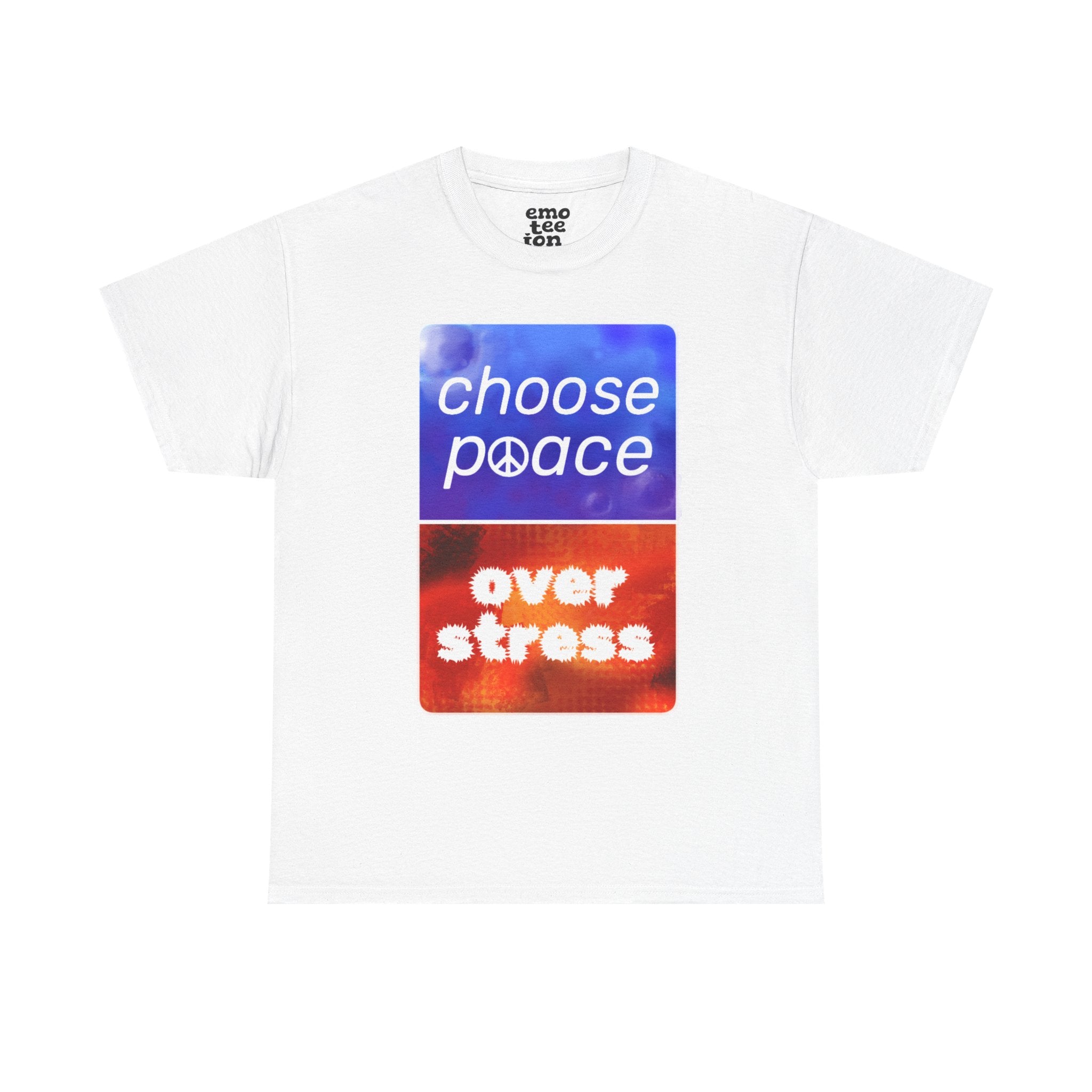 Choose Peace Over Stress - Full text Light Unisex Heavy Cotton Tee