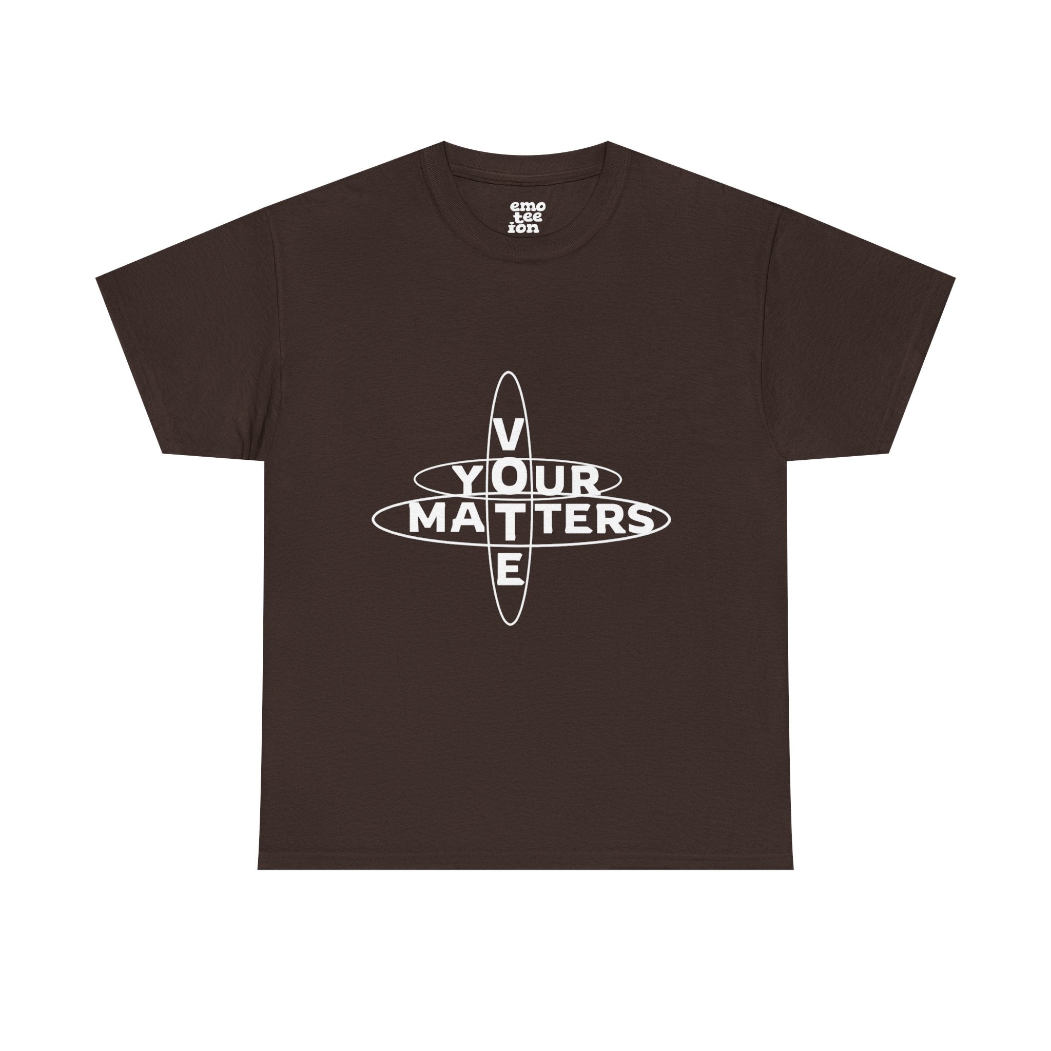 Your VOTE Matters - Dark Word Search Front only Unisex Heavy Cotton Tee