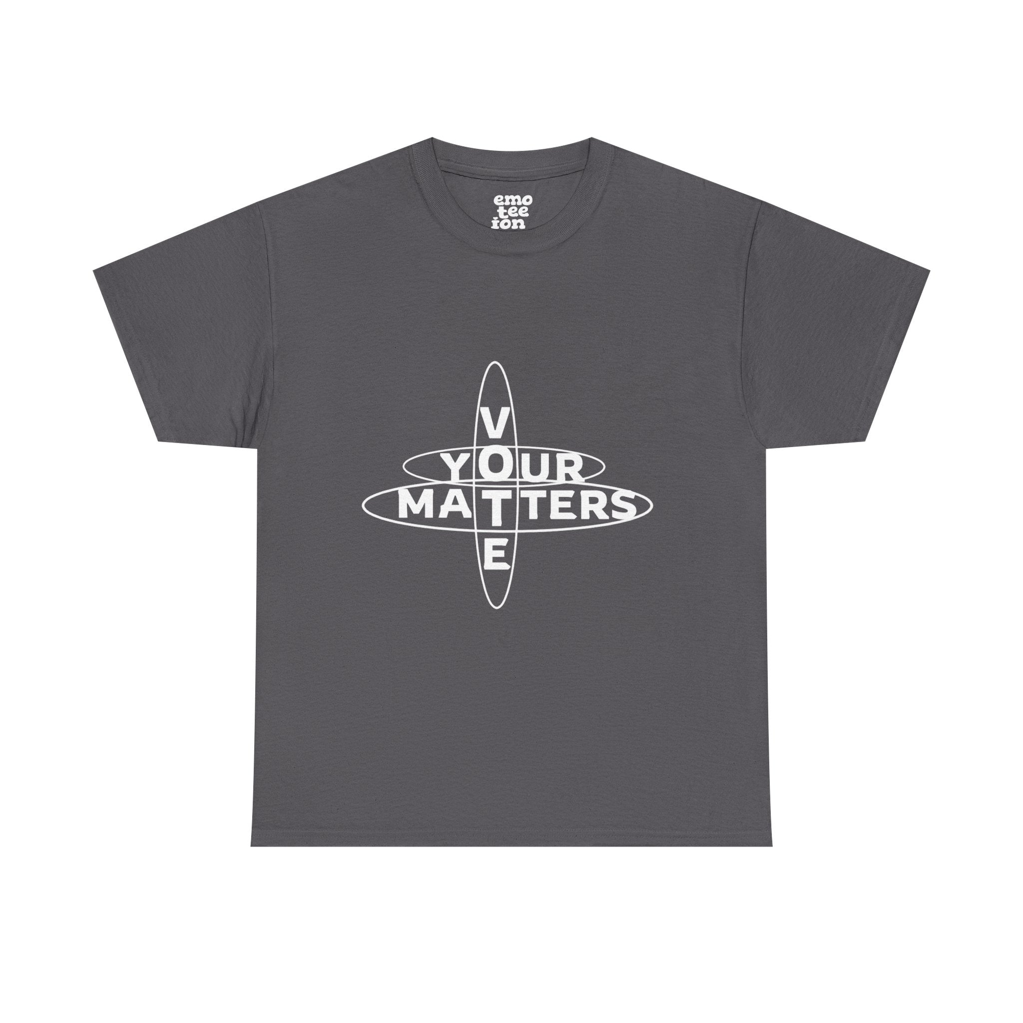 Your VOTE Matters - Dark Word Search Front and Back Unisex Heavy Cotton Tee