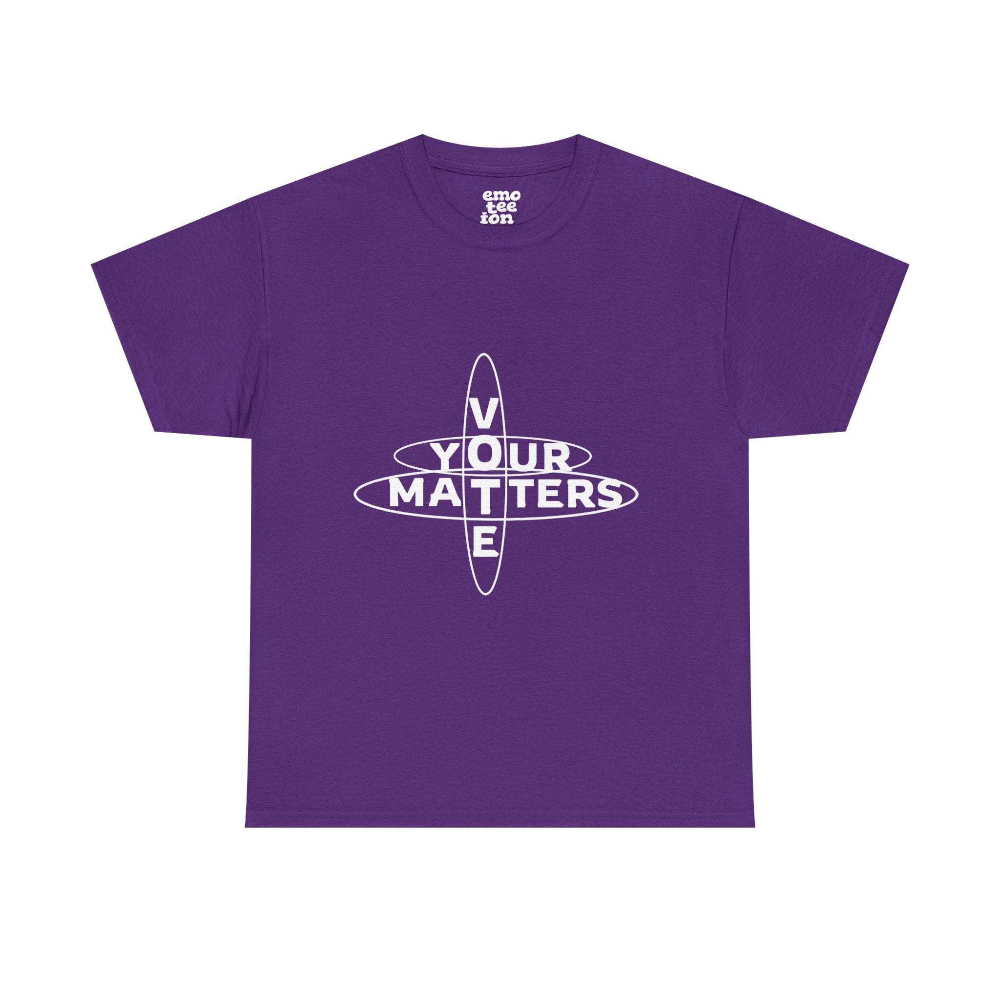 Your VOTE Matters - Dark Word Search Front and Back Unisex Heavy Cotton Tee
