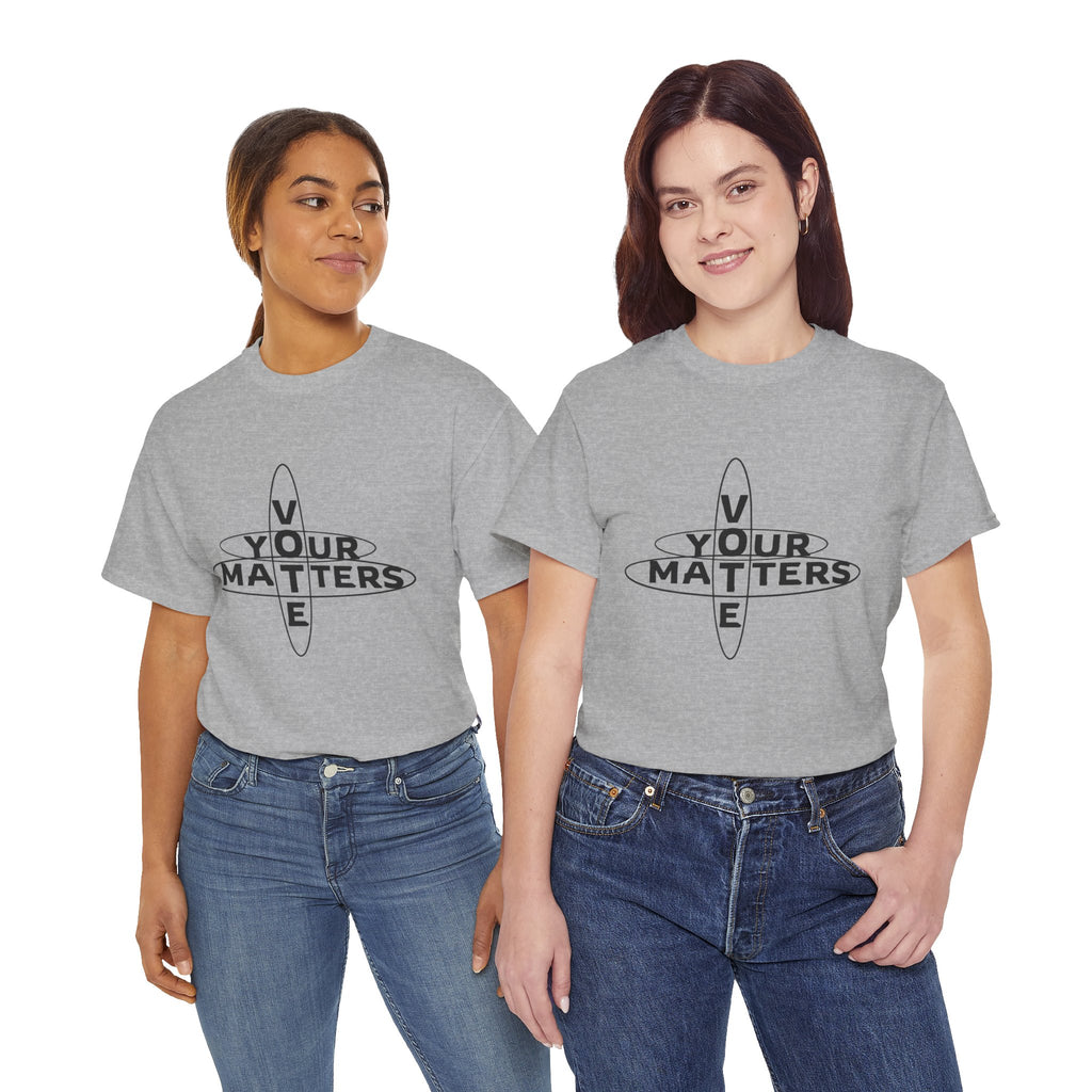 Your VOTE Matters - Word Search Light Front only Unisex Heavy Cotton Tee