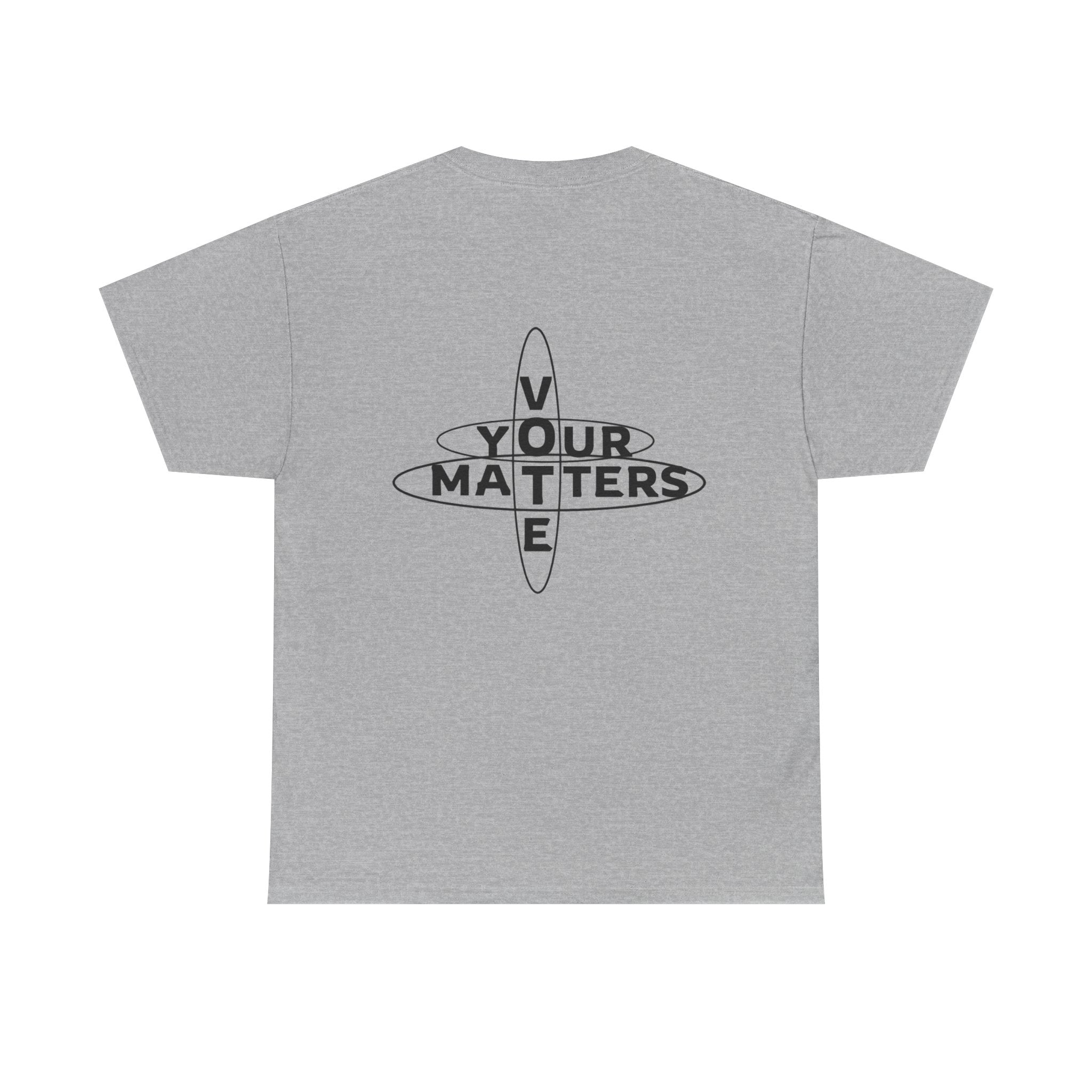 Your VOTE Matters - Word Search Light Front and Back Unisex Heavy Cotton Tee