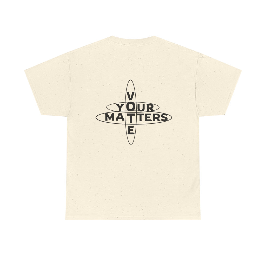 Your VOTE Matters - Word Search Light Front and Back Unisex Heavy Cotton Tee