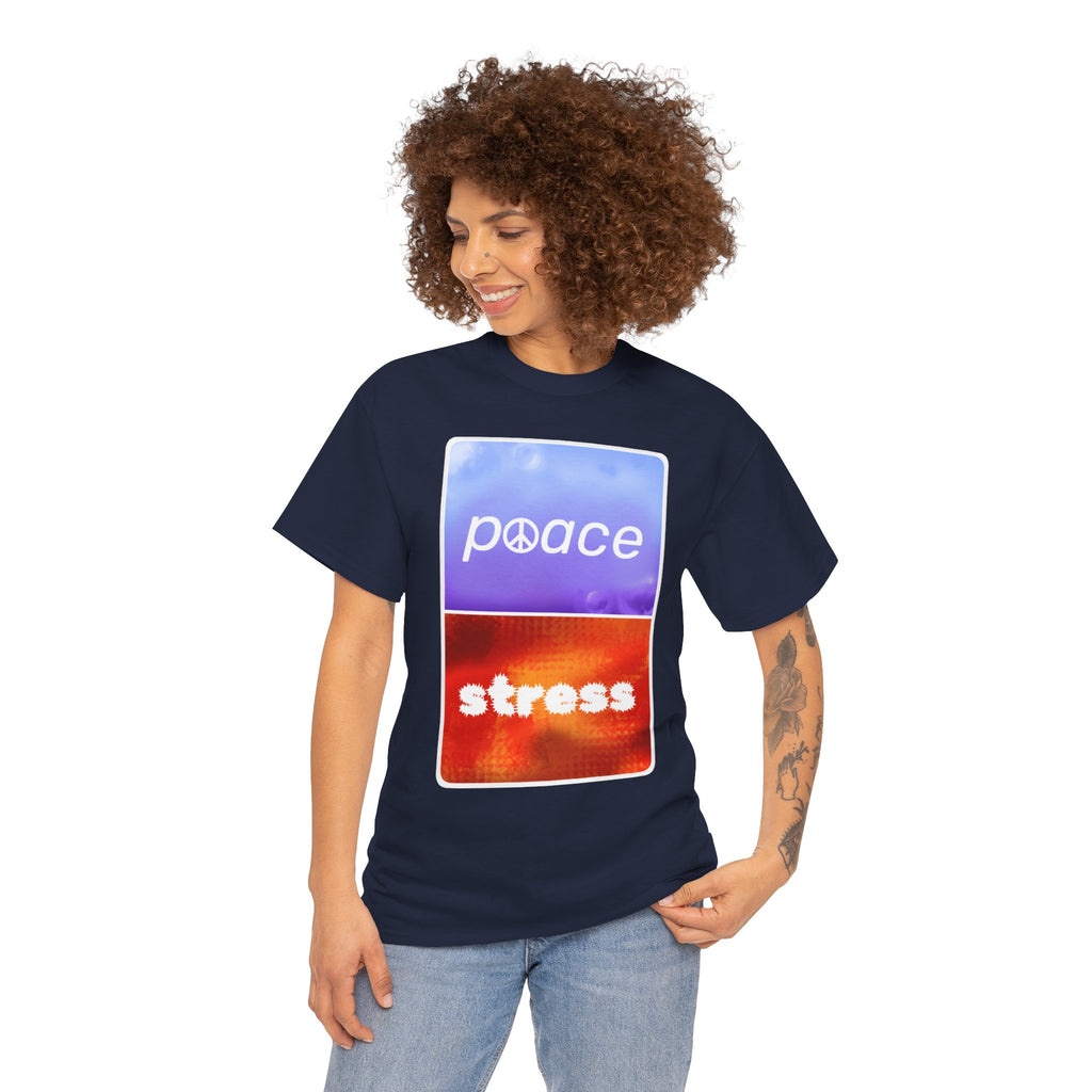 Choose Peace Over Stress - Minimal Dark Unisex Heavy Cotton Tee