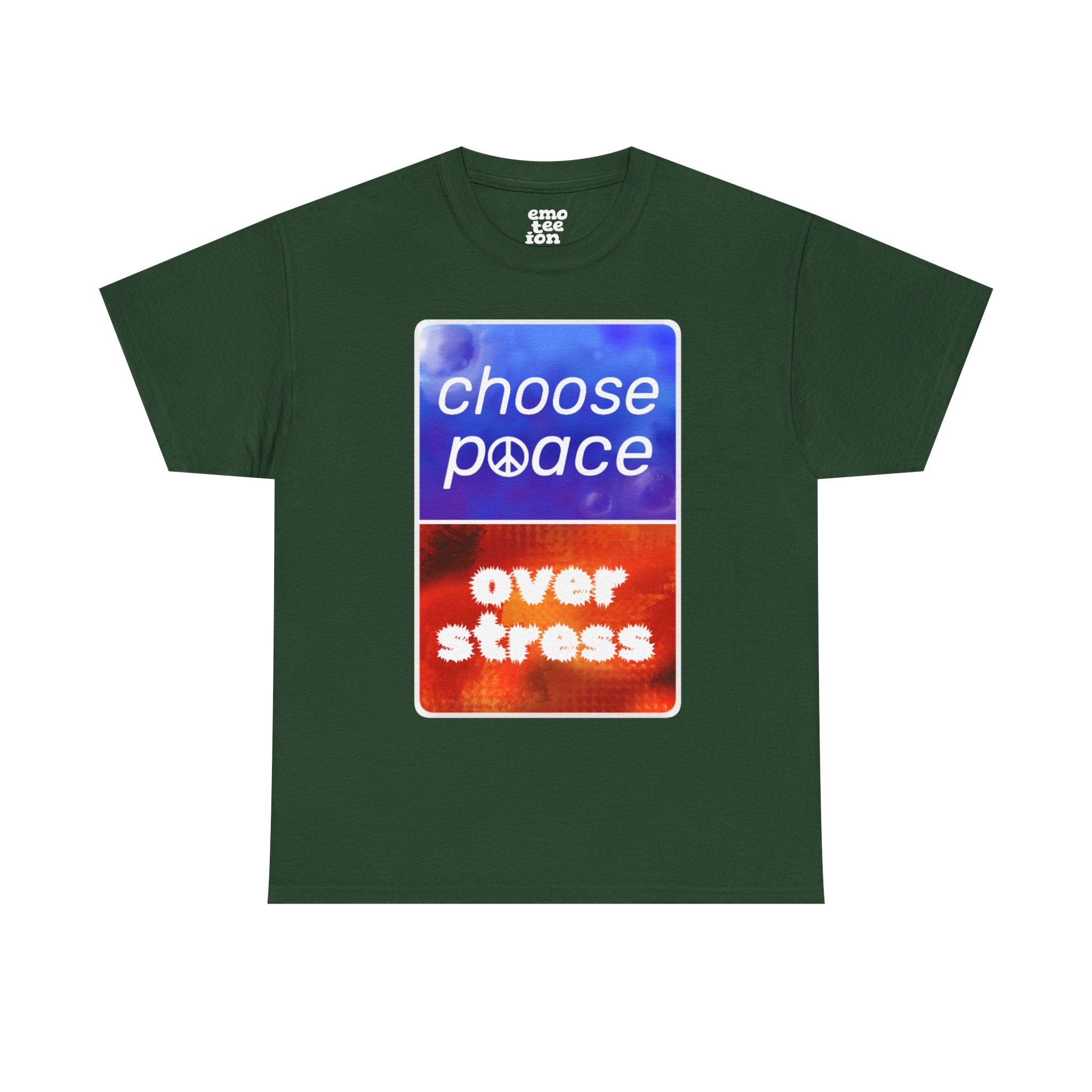 Choose Peace Over Stress - Full Text Dark Unisex Heavy Cotton Tee