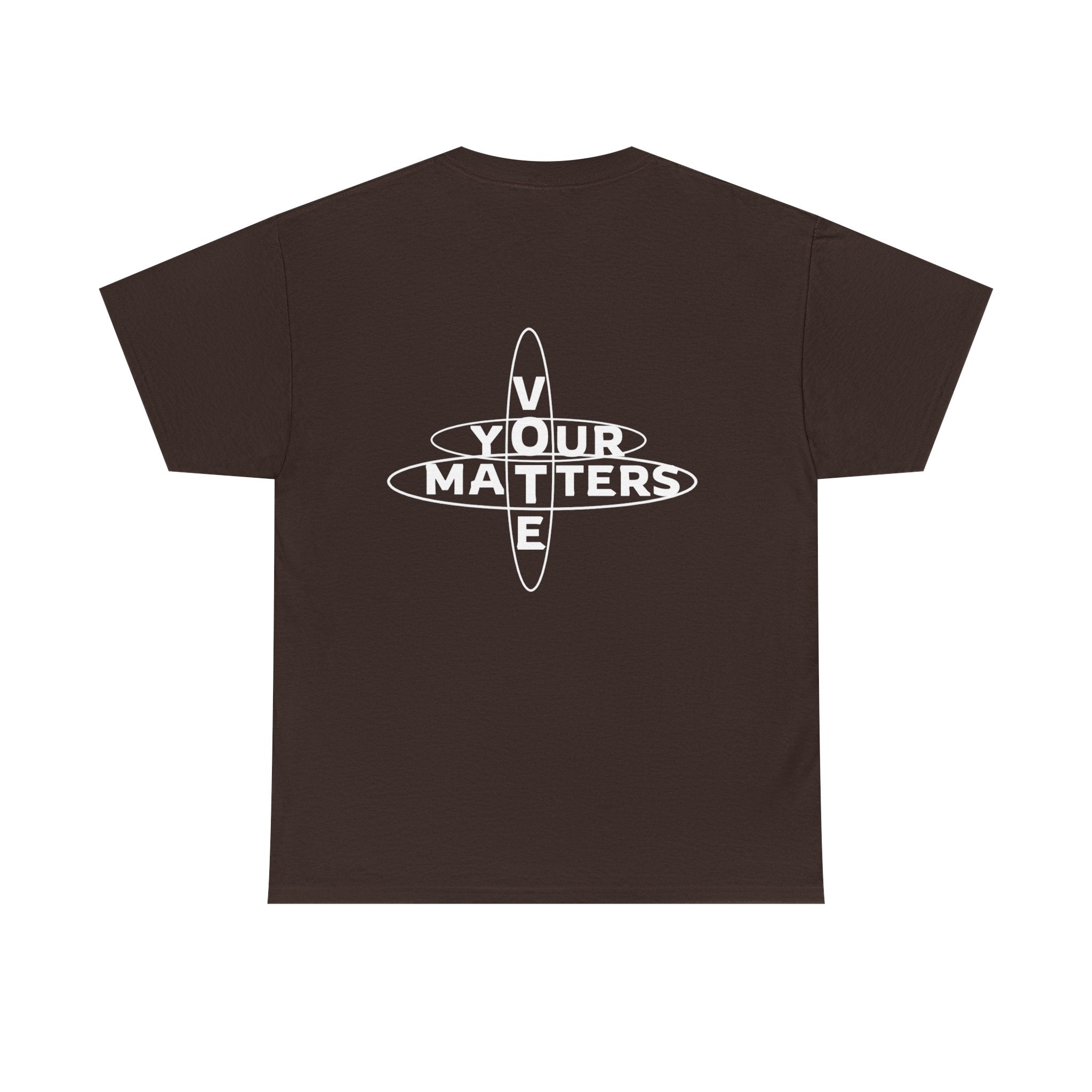 Your VOTE Matters - Dark Word Search Front and Back Unisex Heavy Cotton Tee
