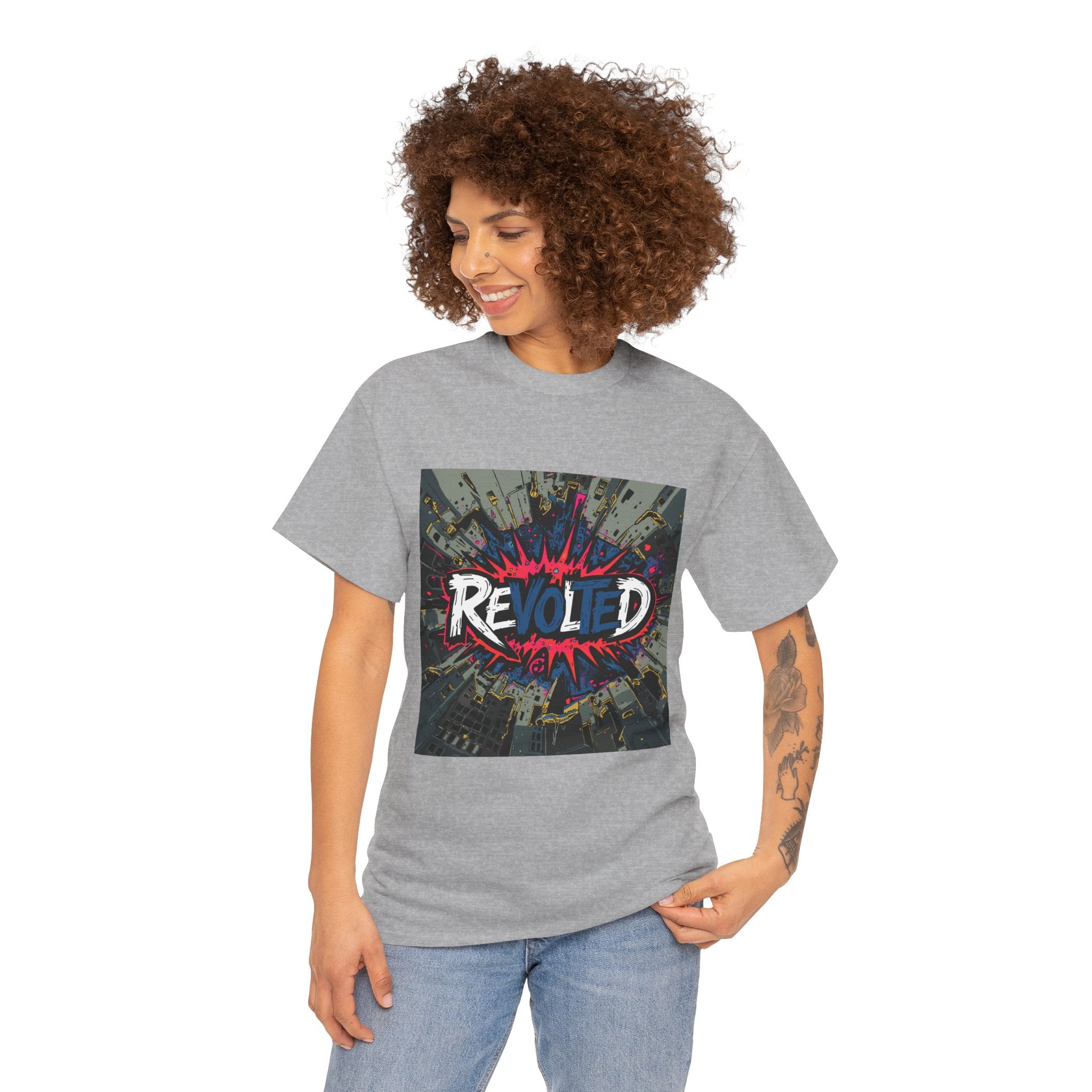 Revolted, VOTE - Cityscape Light Unisex Heavy Cotton Tee