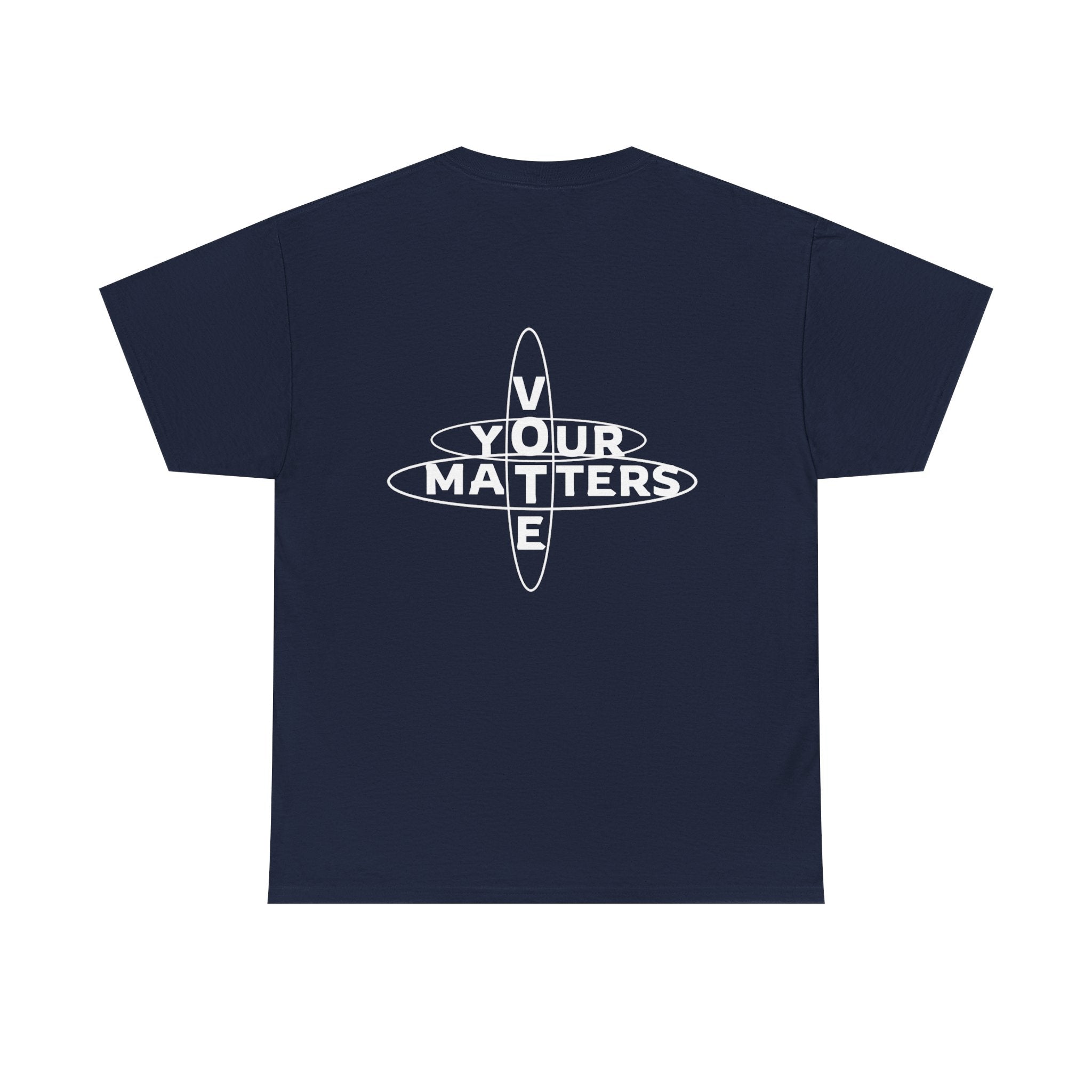 Your VOTE Matters - Dark Word Search Front and Back Unisex Heavy Cotton Tee