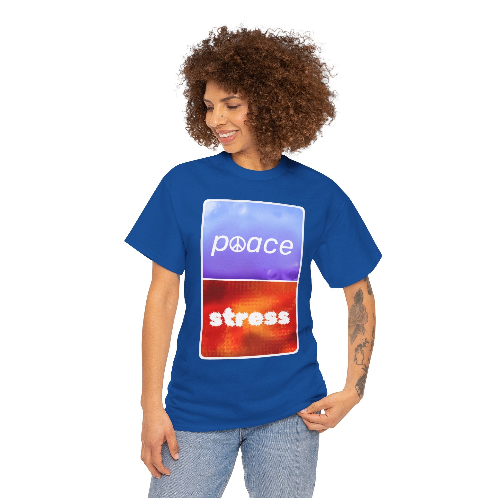 Choose Peace Over Stress - Minimal Dark Unisex Heavy Cotton Tee