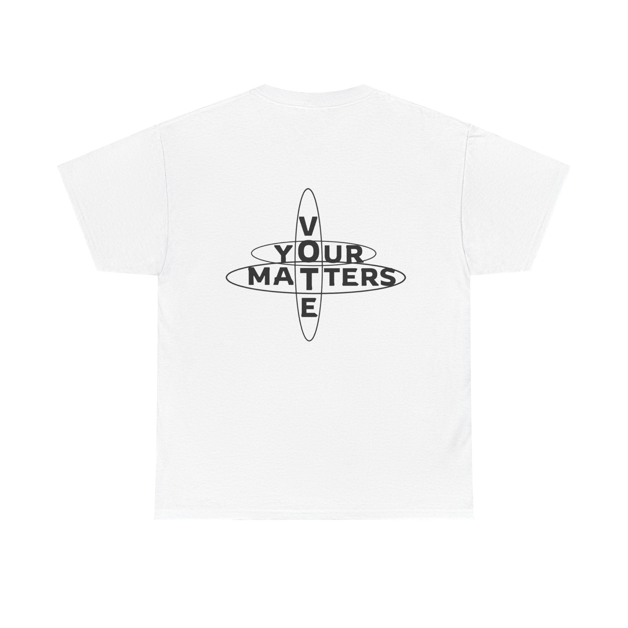 Your VOTE Matters - Word Search Light Front and Back Unisex Heavy Cotton Tee