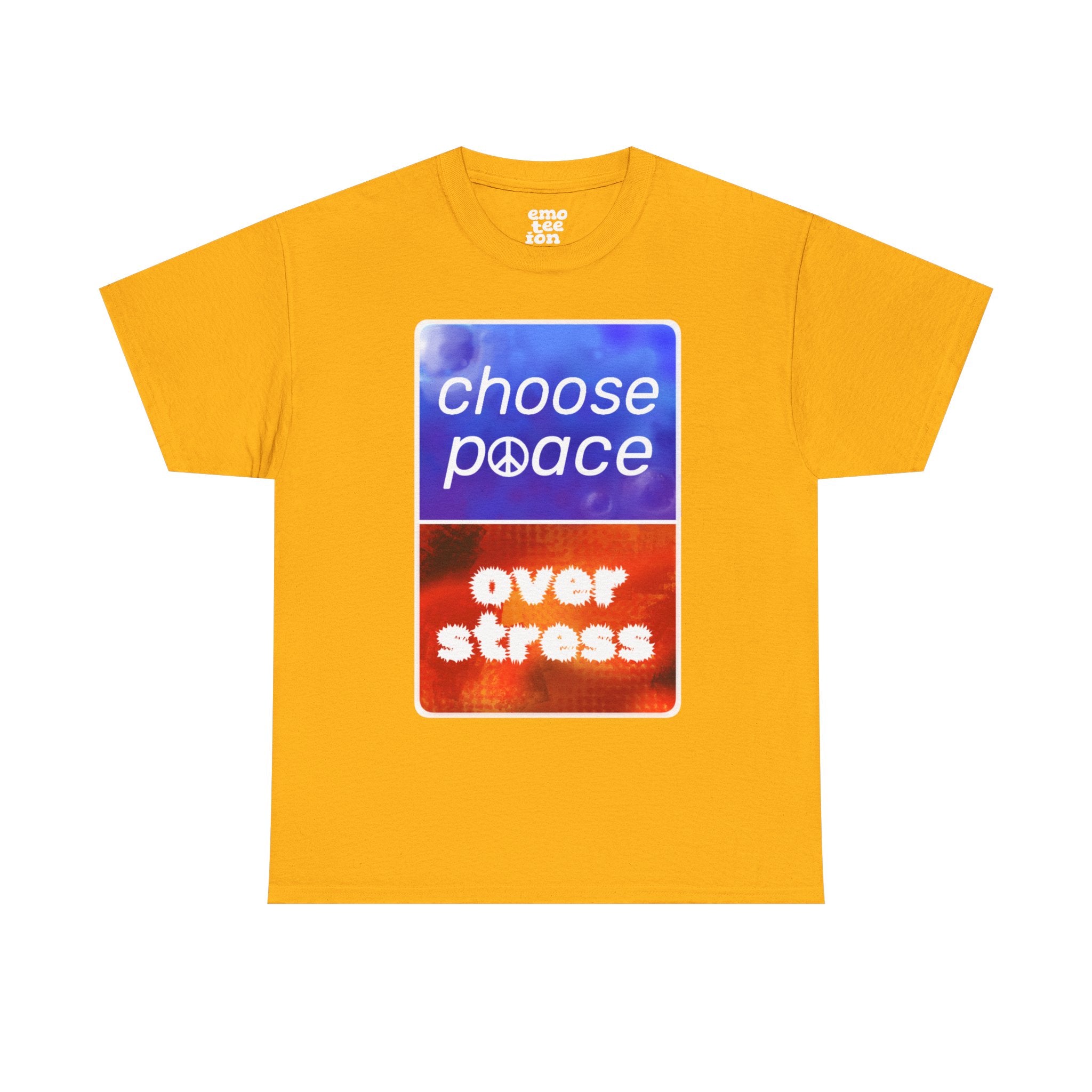 Choose Peace Over Stress - Full Text Dark Unisex Heavy Cotton Tee