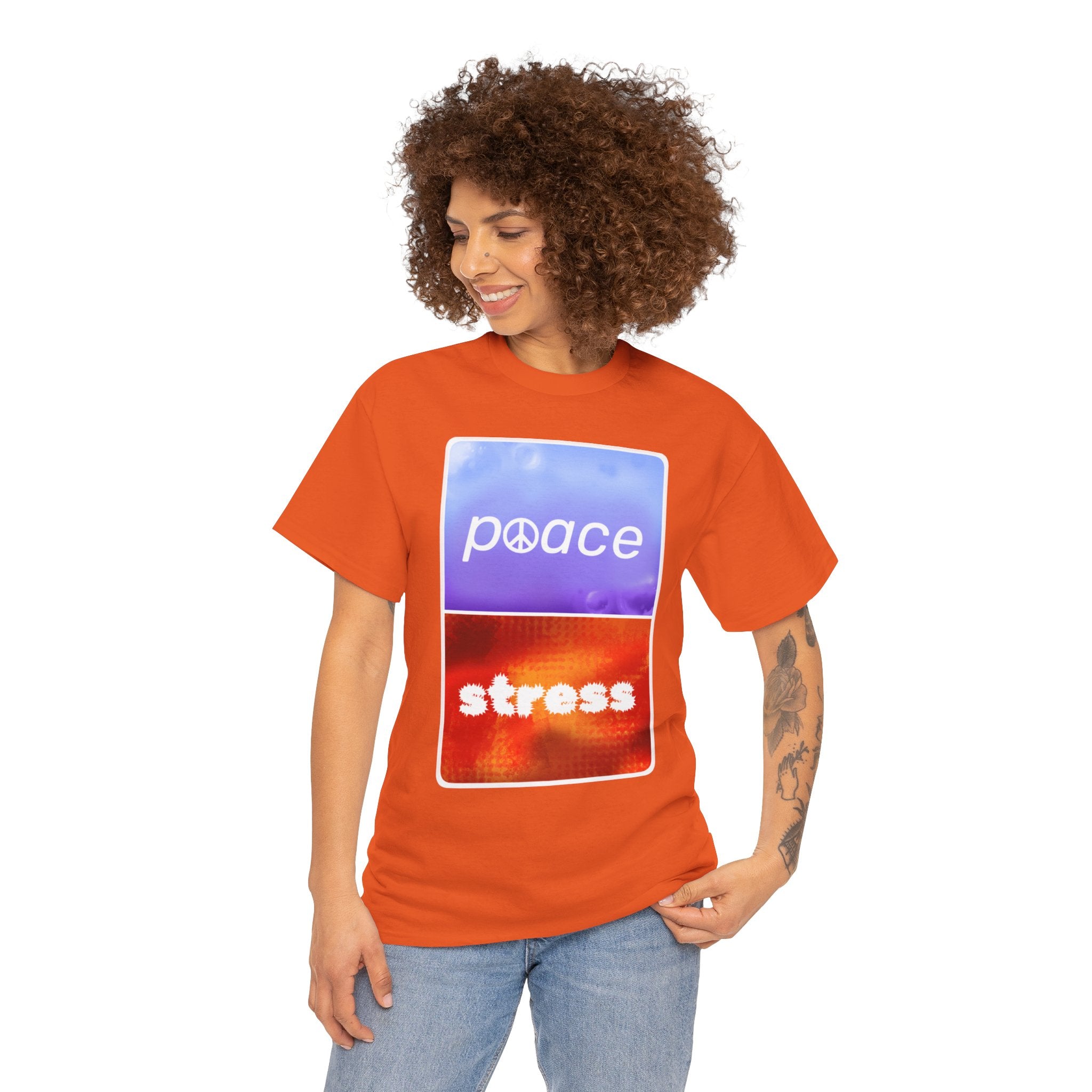 Choose Peace Over Stress - Minimal Dark Unisex Heavy Cotton Tee