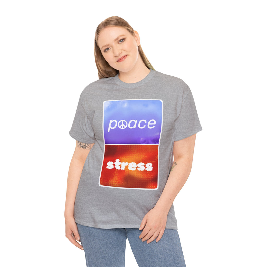 Choose Peace Over Stress - Minimal Light Unisex Heavy Cotton Tee