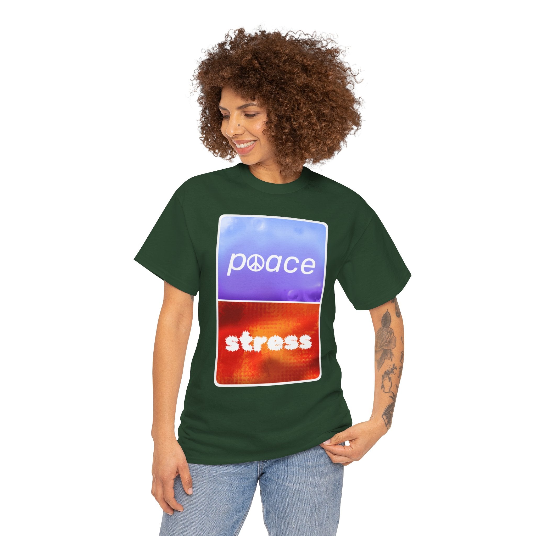 Choose Peace Over Stress - Minimal Dark Unisex Heavy Cotton Tee