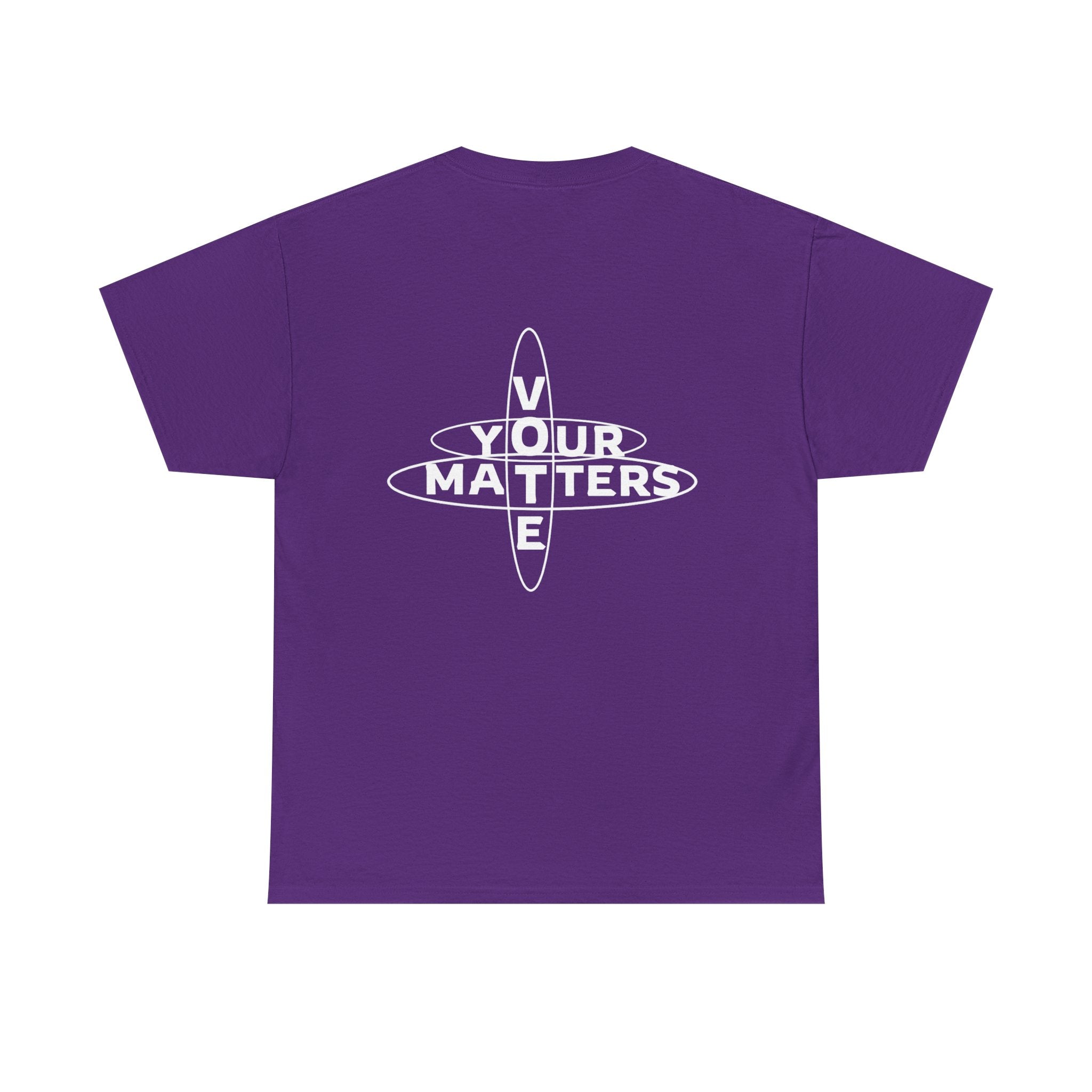 Your VOTE Matters - Dark Word Search Front and Back Unisex Heavy Cotton Tee