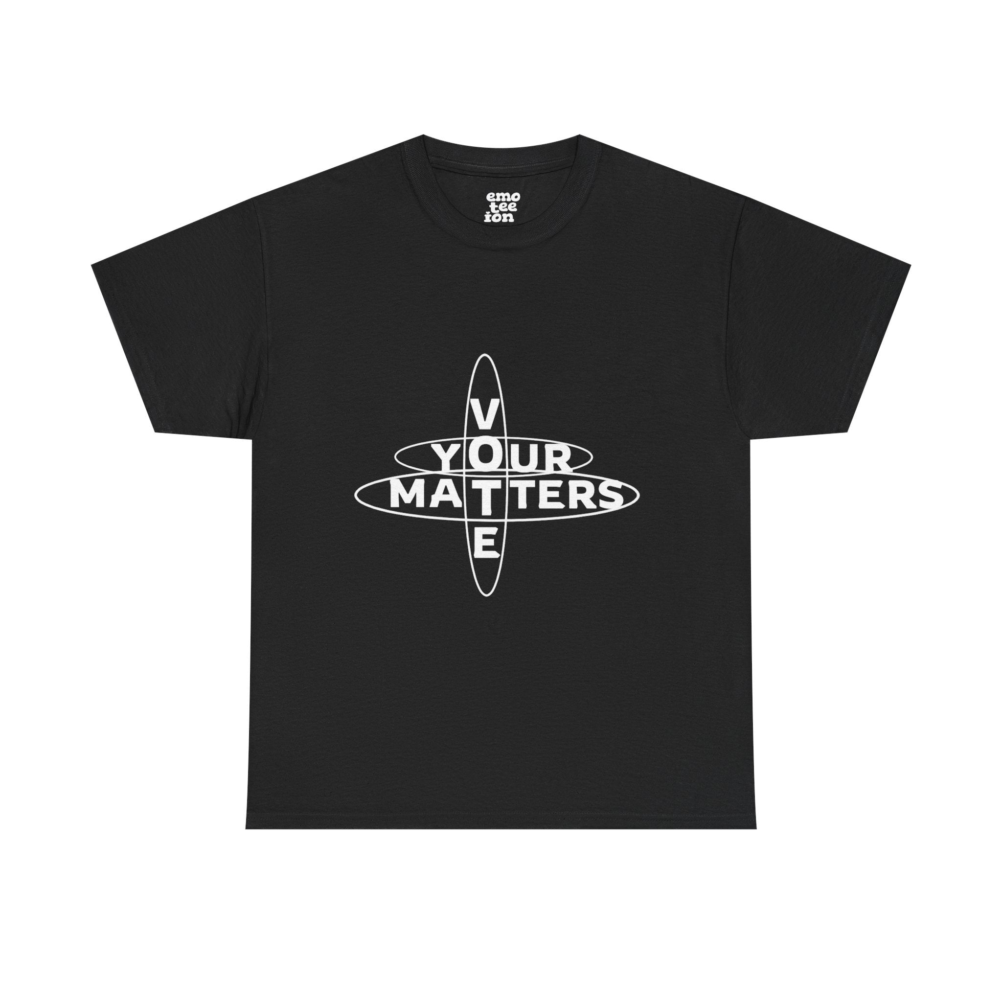 Your VOTE Matters - Dark Word Search Front only Unisex Heavy Cotton Tee