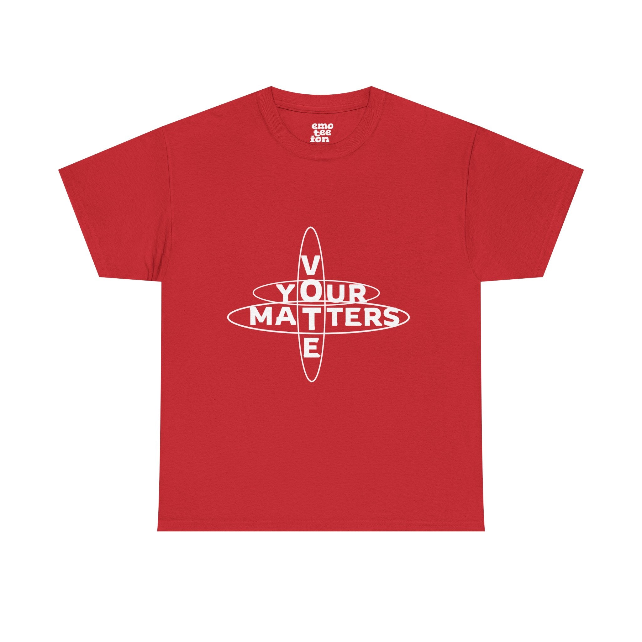 Your VOTE Matters - Dark Word Search Front only Unisex Heavy Cotton Tee