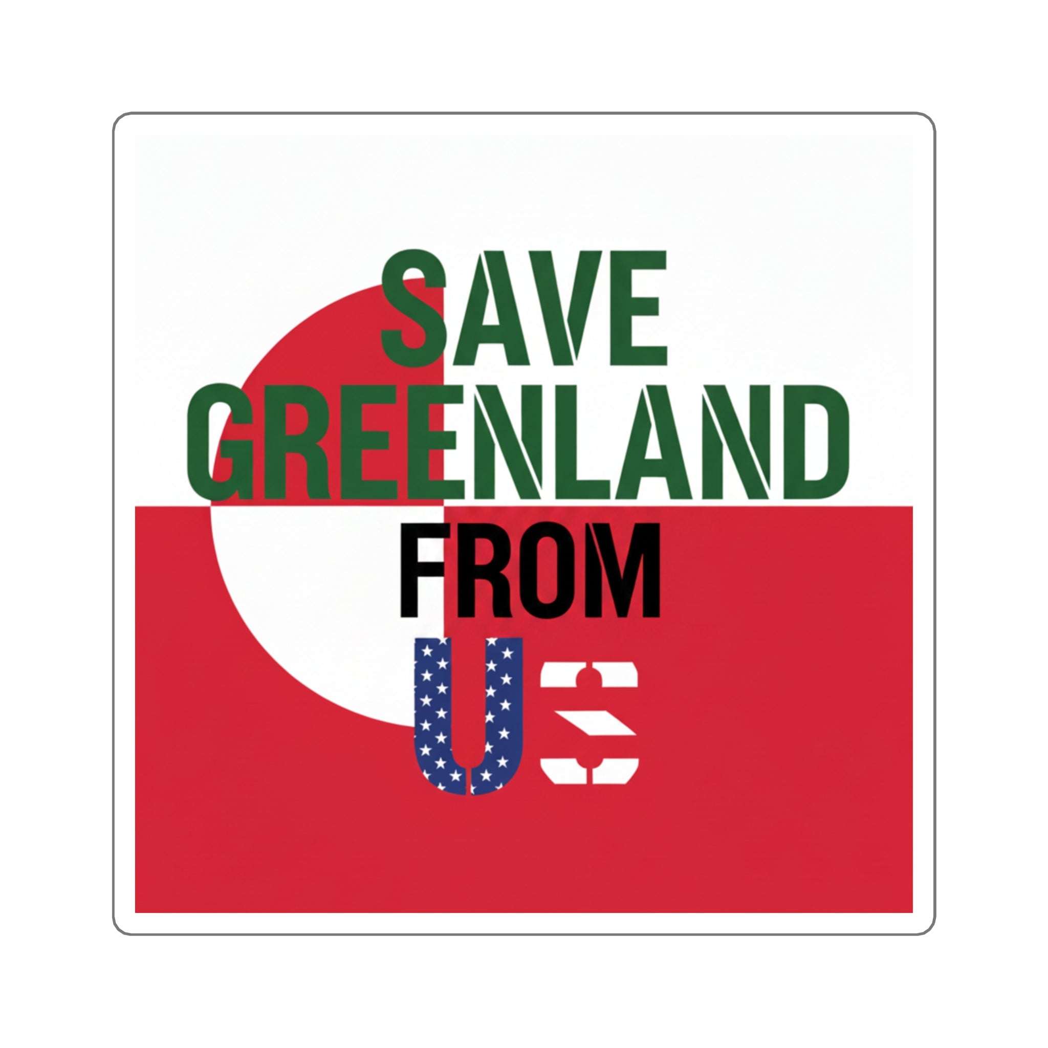 Save Greenland From US - Square Stickers