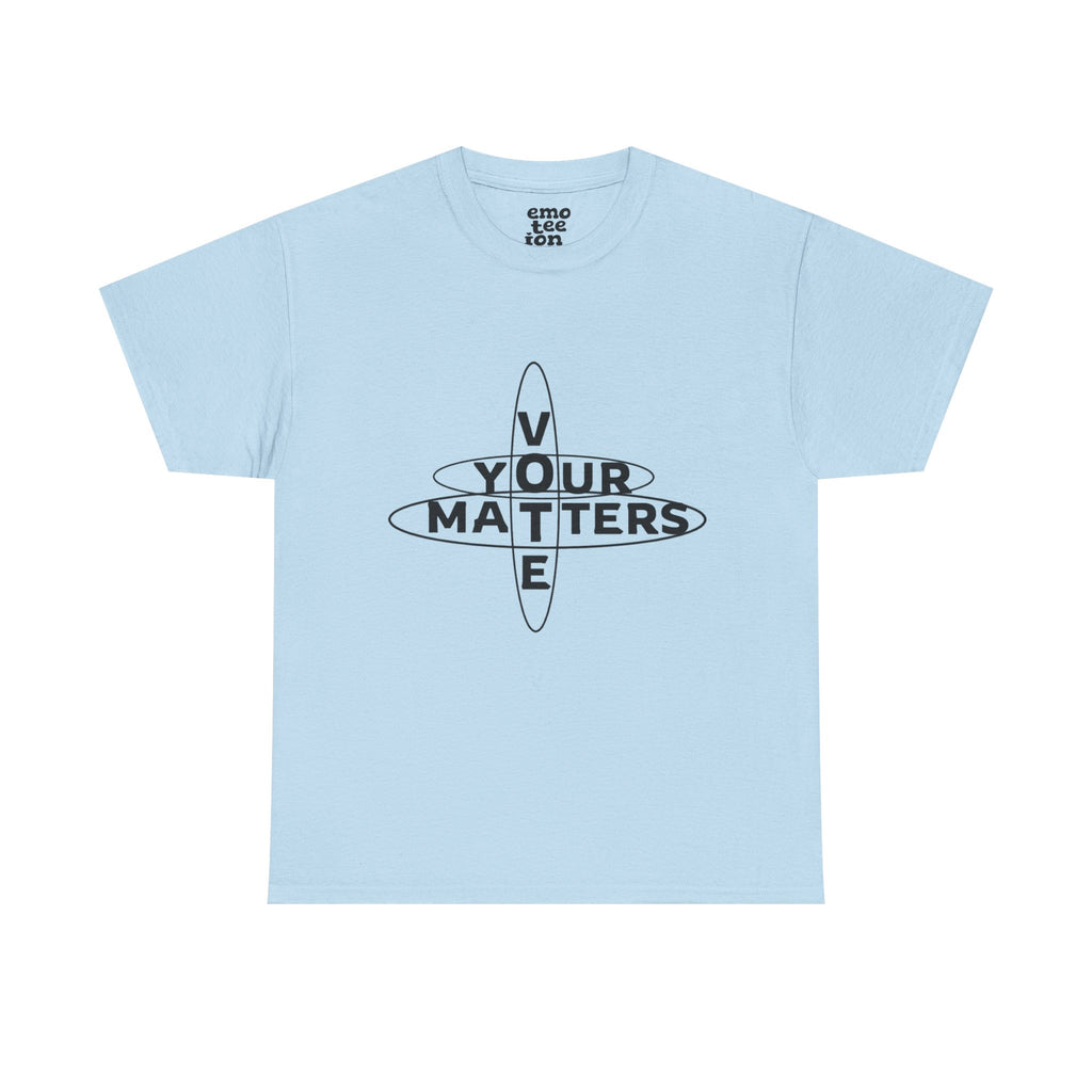 Your VOTE Matters - Word Search Light Front and Back Unisex Heavy Cotton Tee