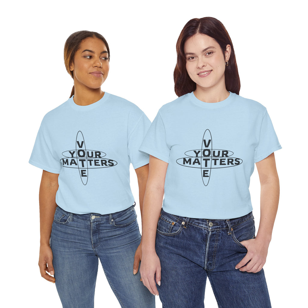Your VOTE Matters - Word Search Light Front only Unisex Heavy Cotton Tee