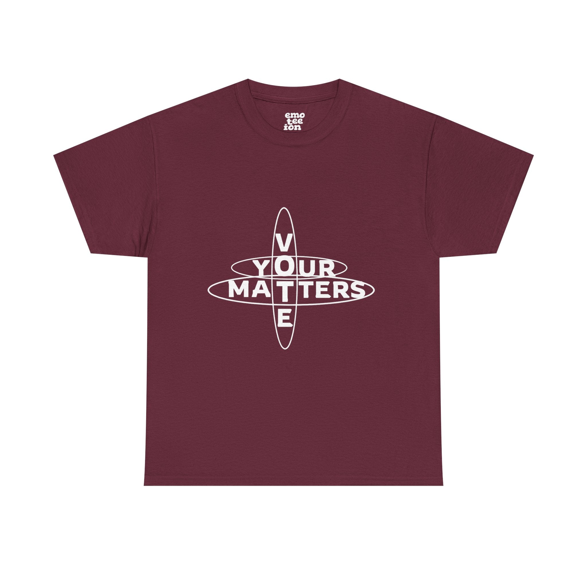 Your VOTE Matters - Dark Word Search Front only Unisex Heavy Cotton Tee
