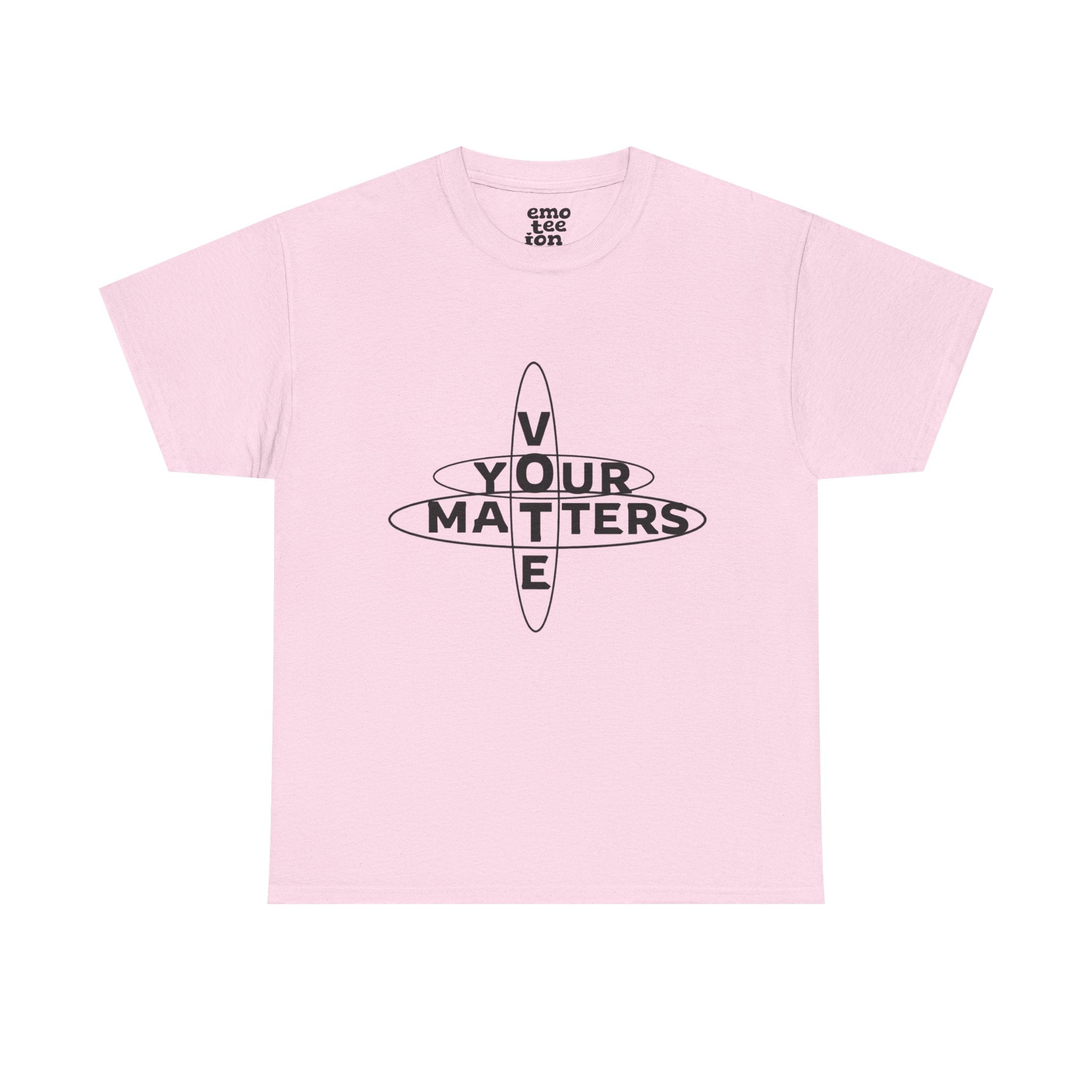 Your VOTE Matters - Word Search Light Front and Back Unisex Heavy Cotton Tee