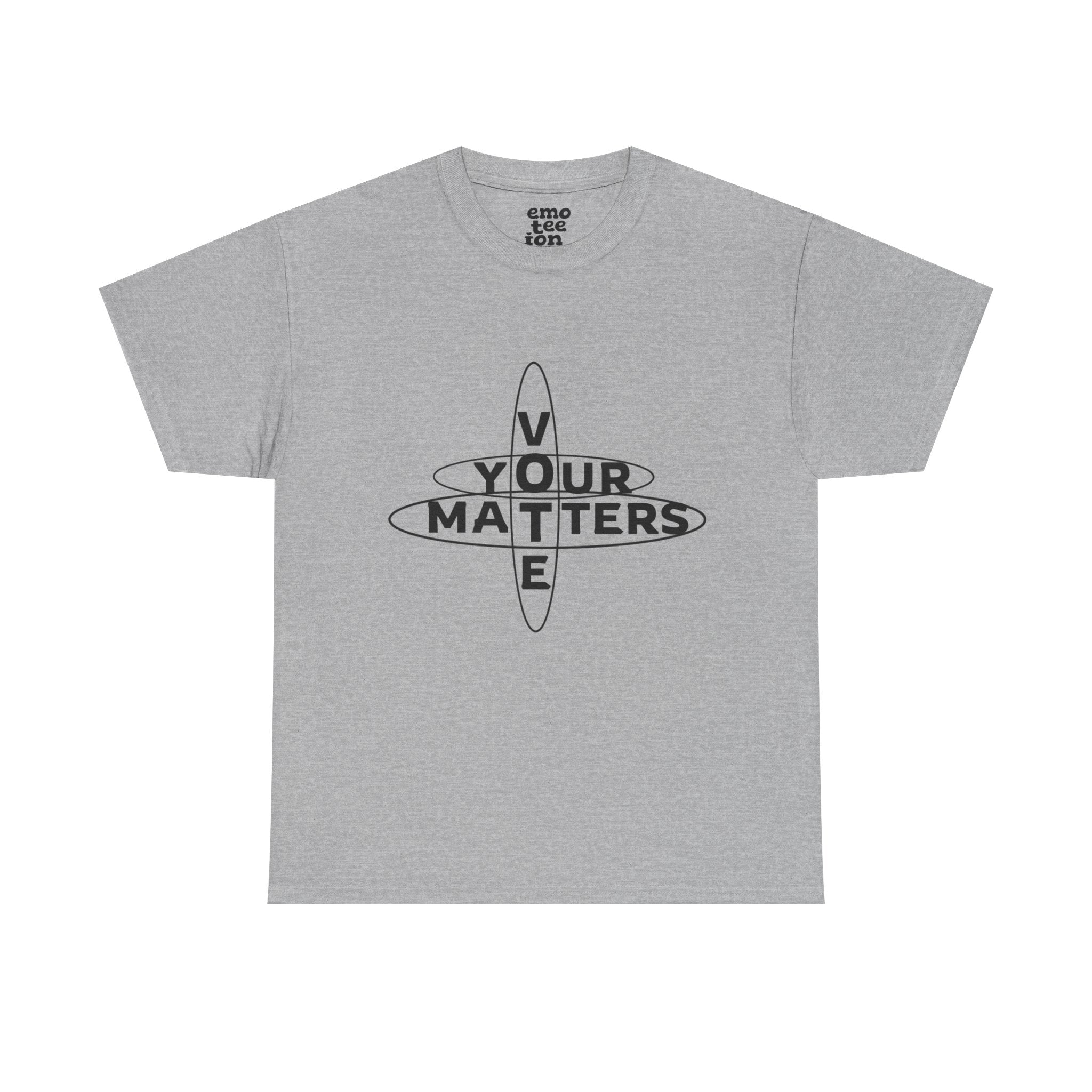 Your VOTE Matters - Word Search Light Front and Back Unisex Heavy Cotton Tee