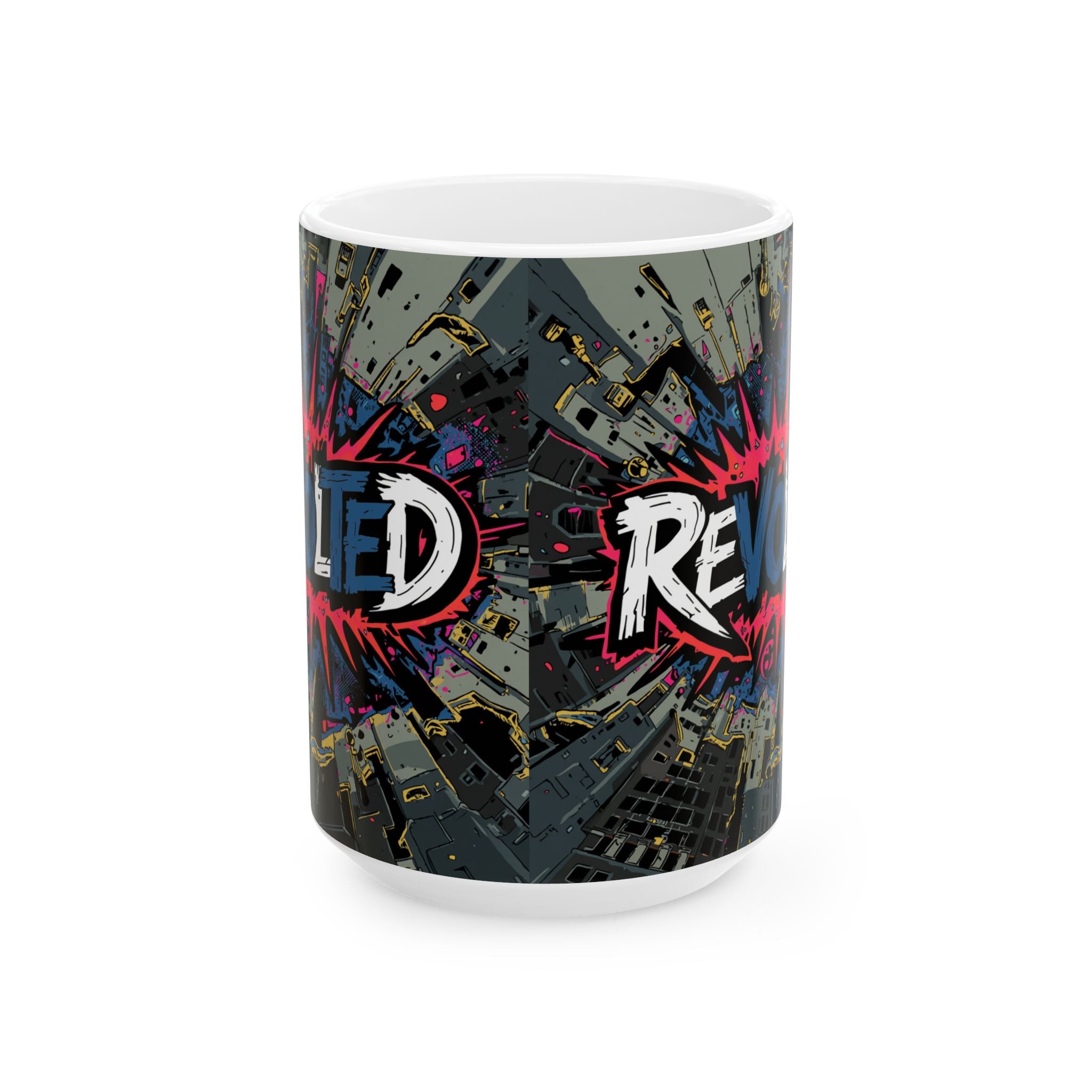 Revolted, VOTE - Cityscape Ceramic Mug, (15oz)