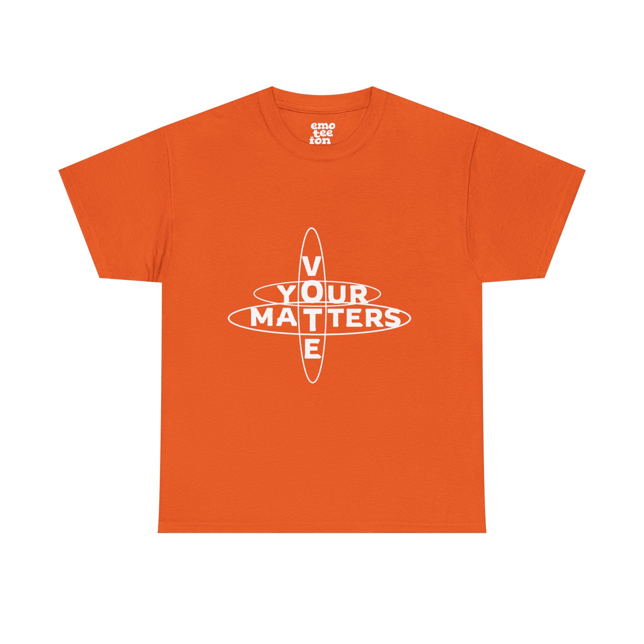 Your VOTE Matters - Dark Word Search Front and Back Unisex Heavy Cotton Tee
