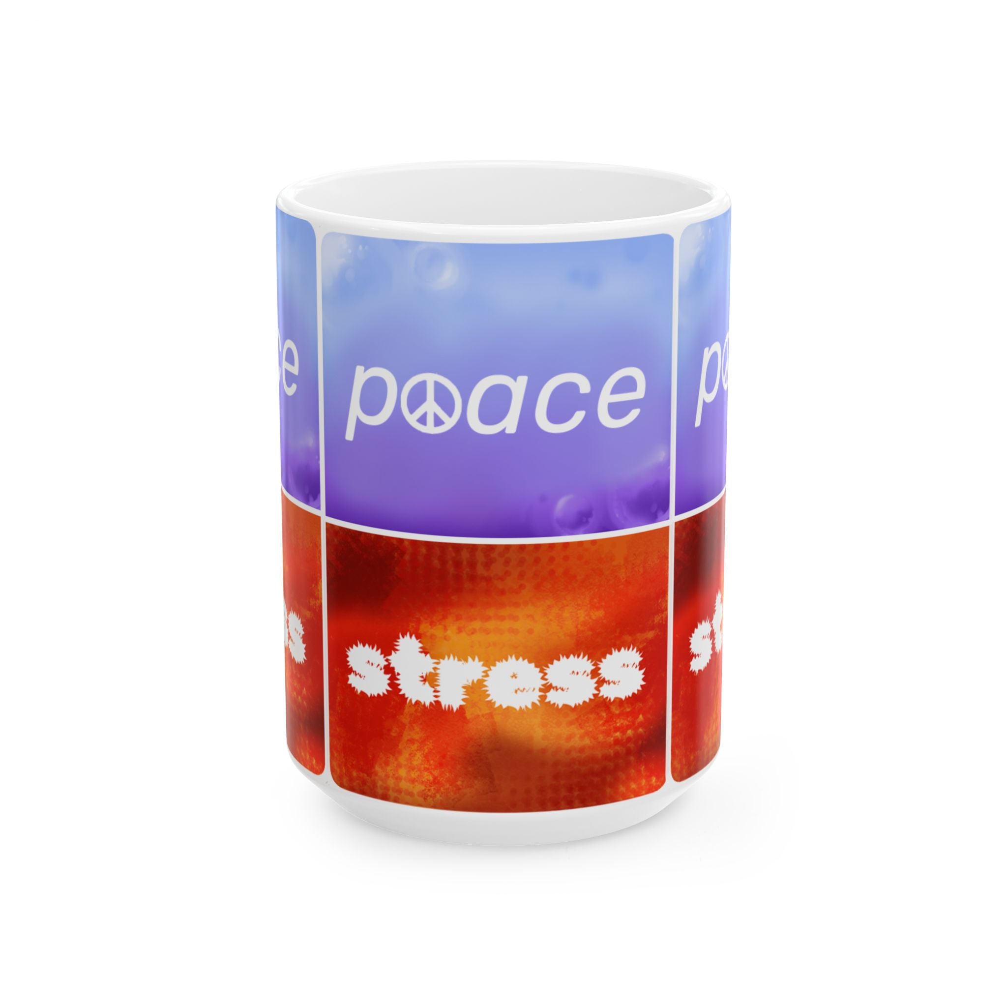 Choose Peace over Stress - Minimal Ceramic Mug, (15oz)
