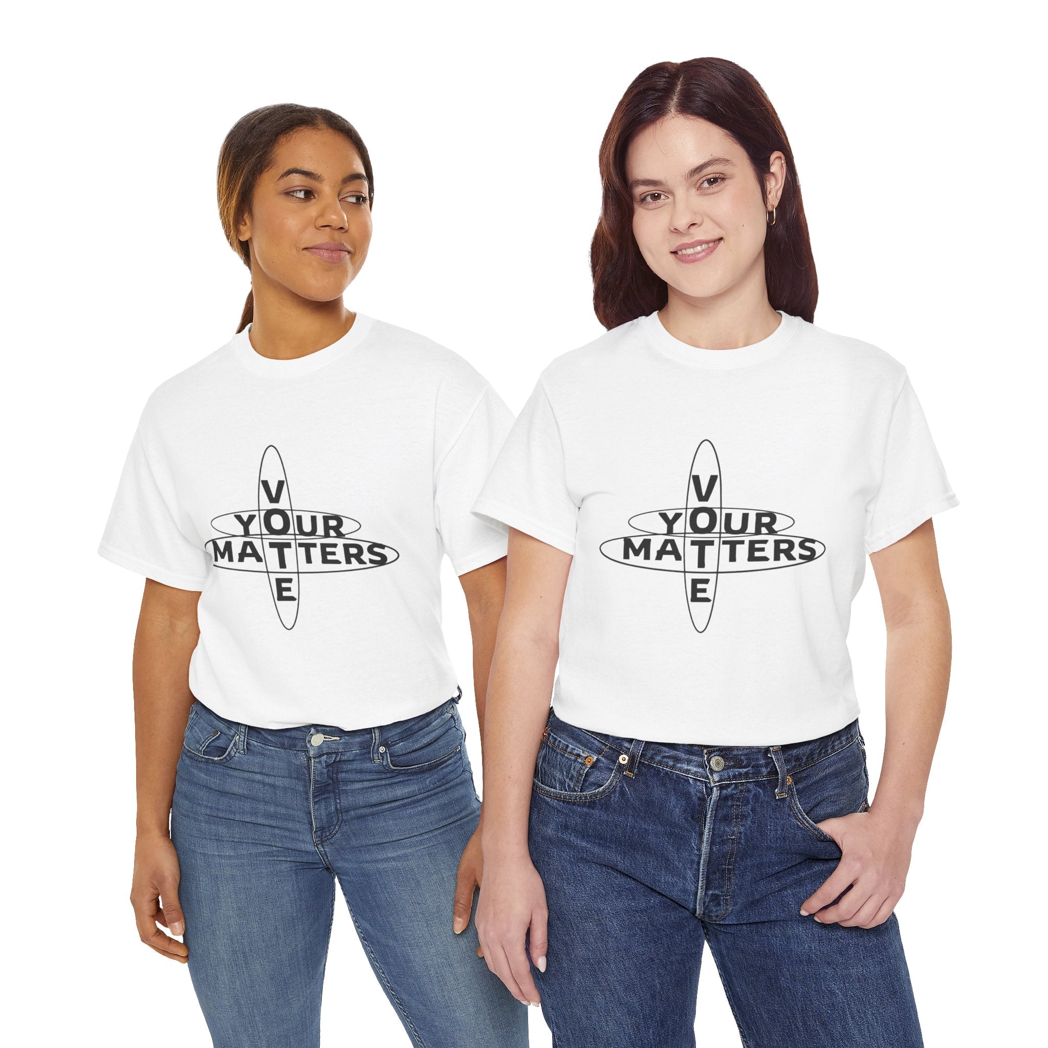 Your VOTE Matters - Word Search Light Front and Back Unisex Heavy Cotton Tee