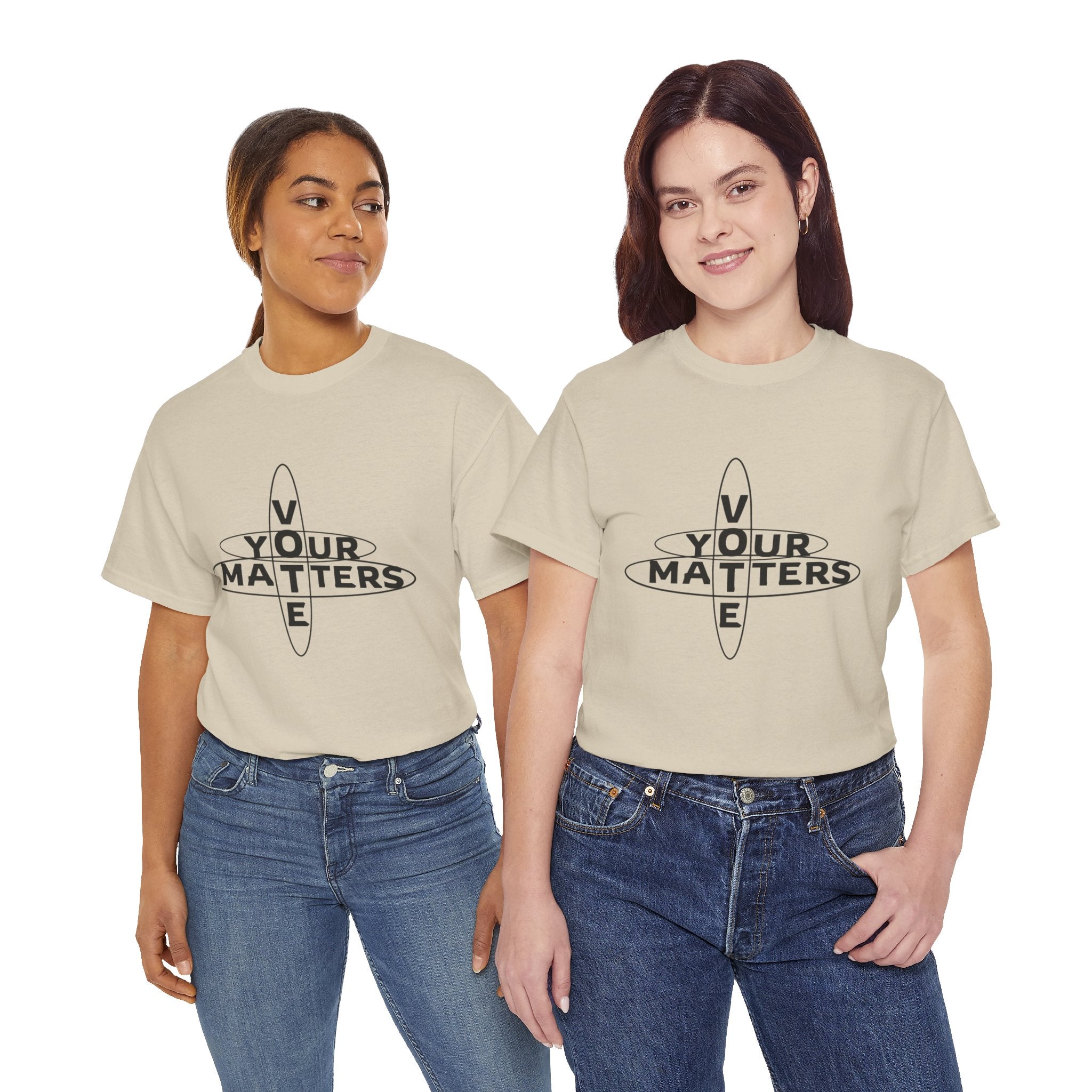 Your VOTE Matters - Word Search Light Front and Back Unisex Heavy Cotton Tee